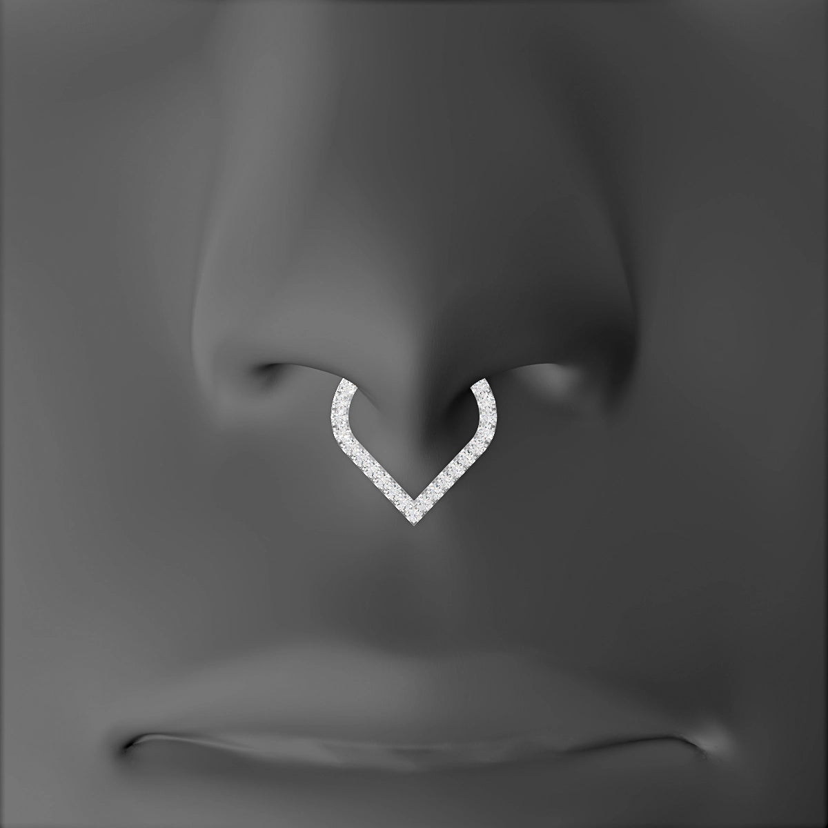 Cora | 18k White Gold 8 mm Diamond Septum Piercing