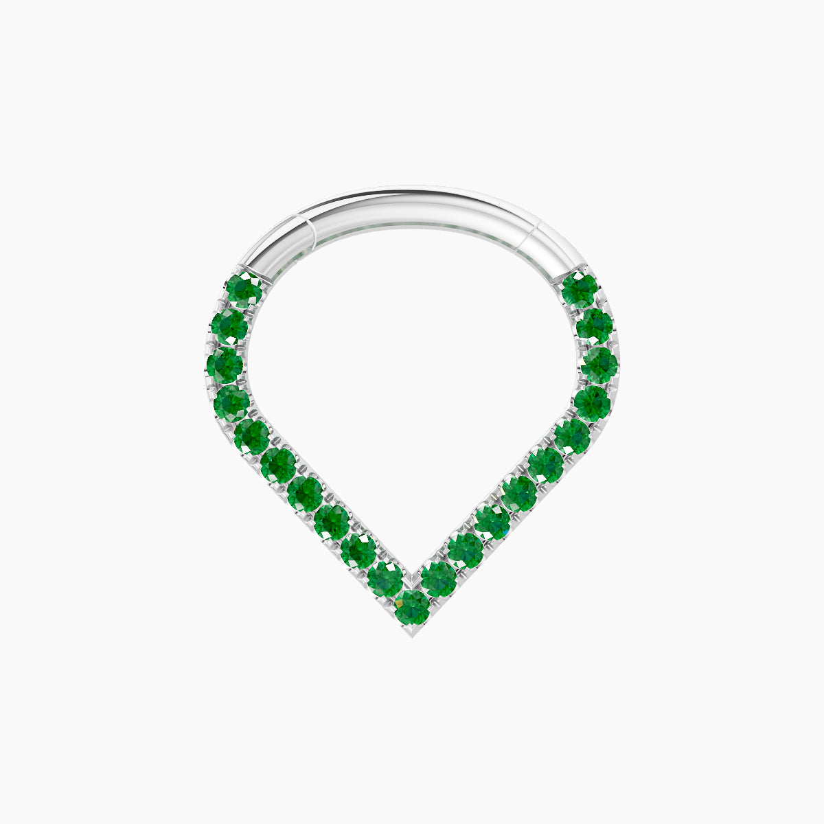 Cora | 18k White Gold 8 mm Emerald Septum Piercing