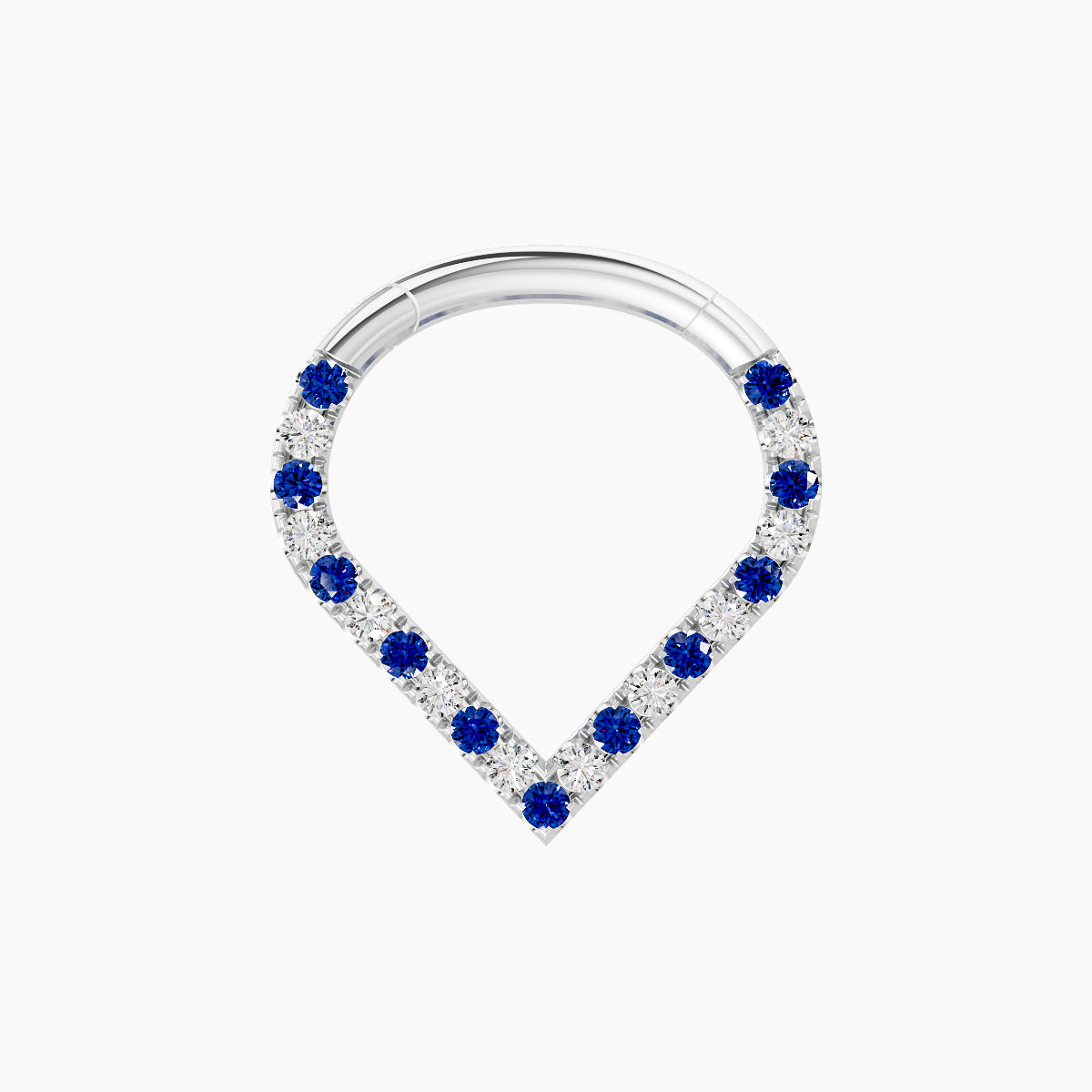 Cora | 18k White Gold 8 mm Sapphire & Diamond Septum Piercing