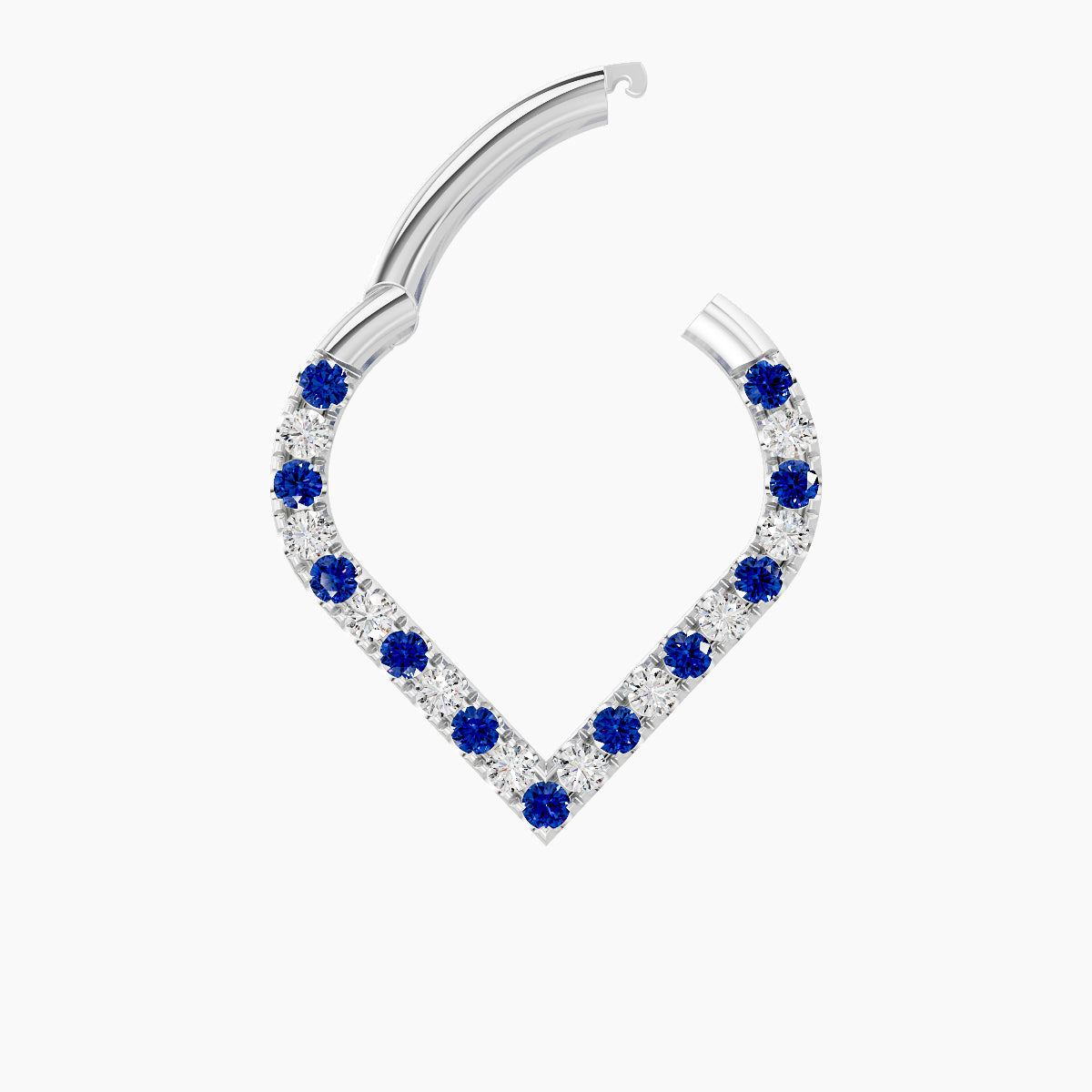 Cora | 18k White Gold 8 mm Sapphire & Diamond Septum Piercing
