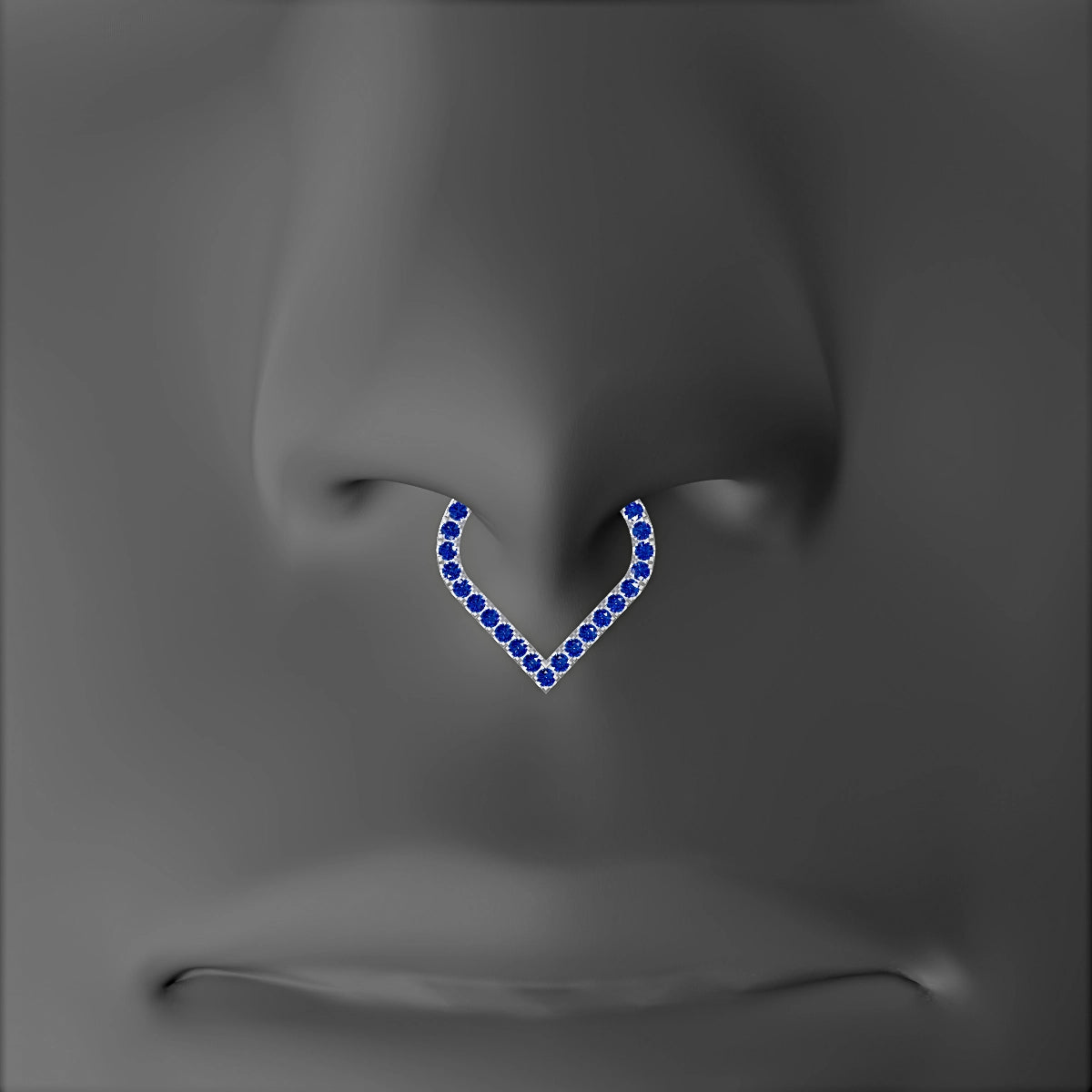 Cora | 18k White Gold 8 mm Sapphire Septum Piercing