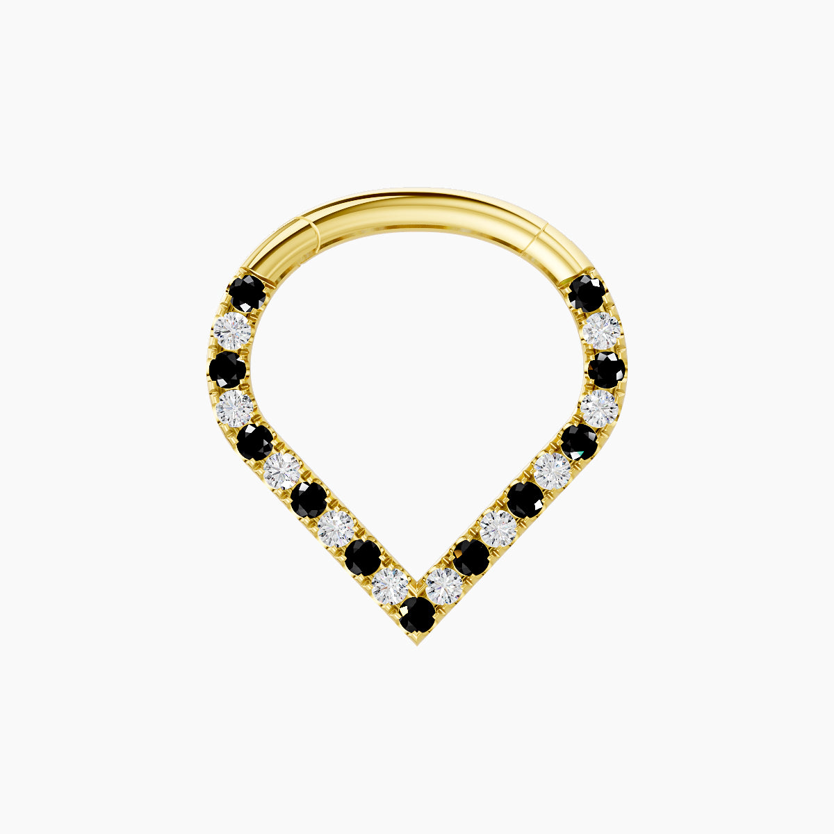 Cora | 18k Yellow Gold 8 mm Black Diamond & Diamond Septum Piercing