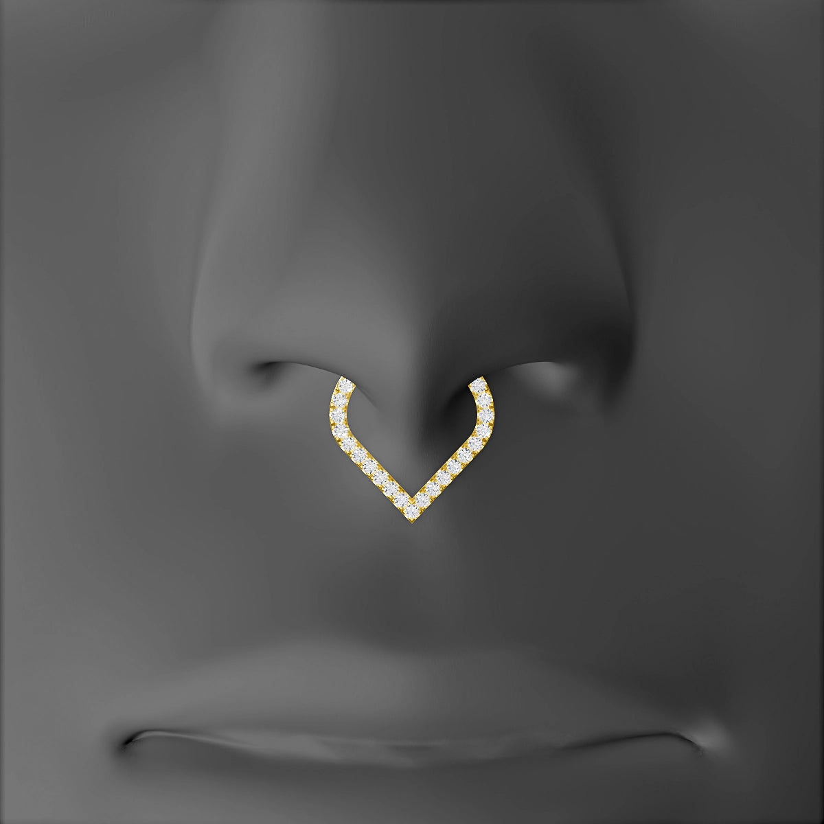 Cora | 18k Yellow Gold 8 mm Diamond Septum Piercing