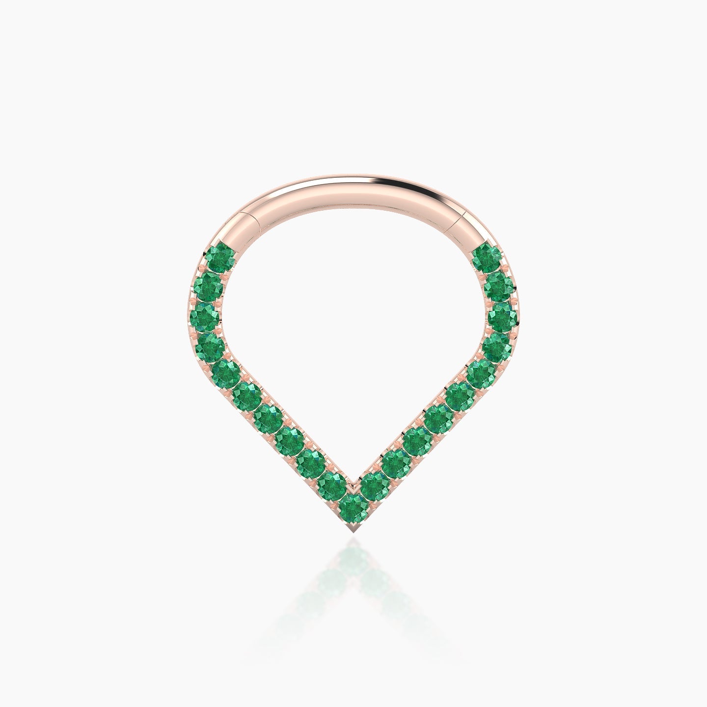 Cora | 18k Rose Gold 8 mm Emerald Septum Piercing