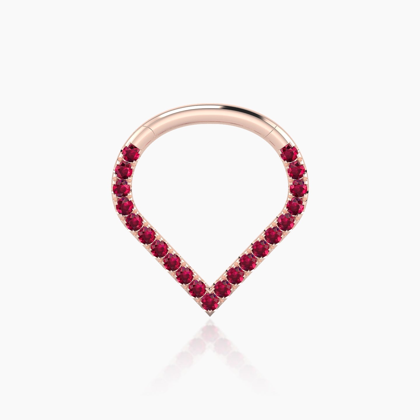 Cora | 18k Rose Gold 8 mm Ruby Septum Piercing