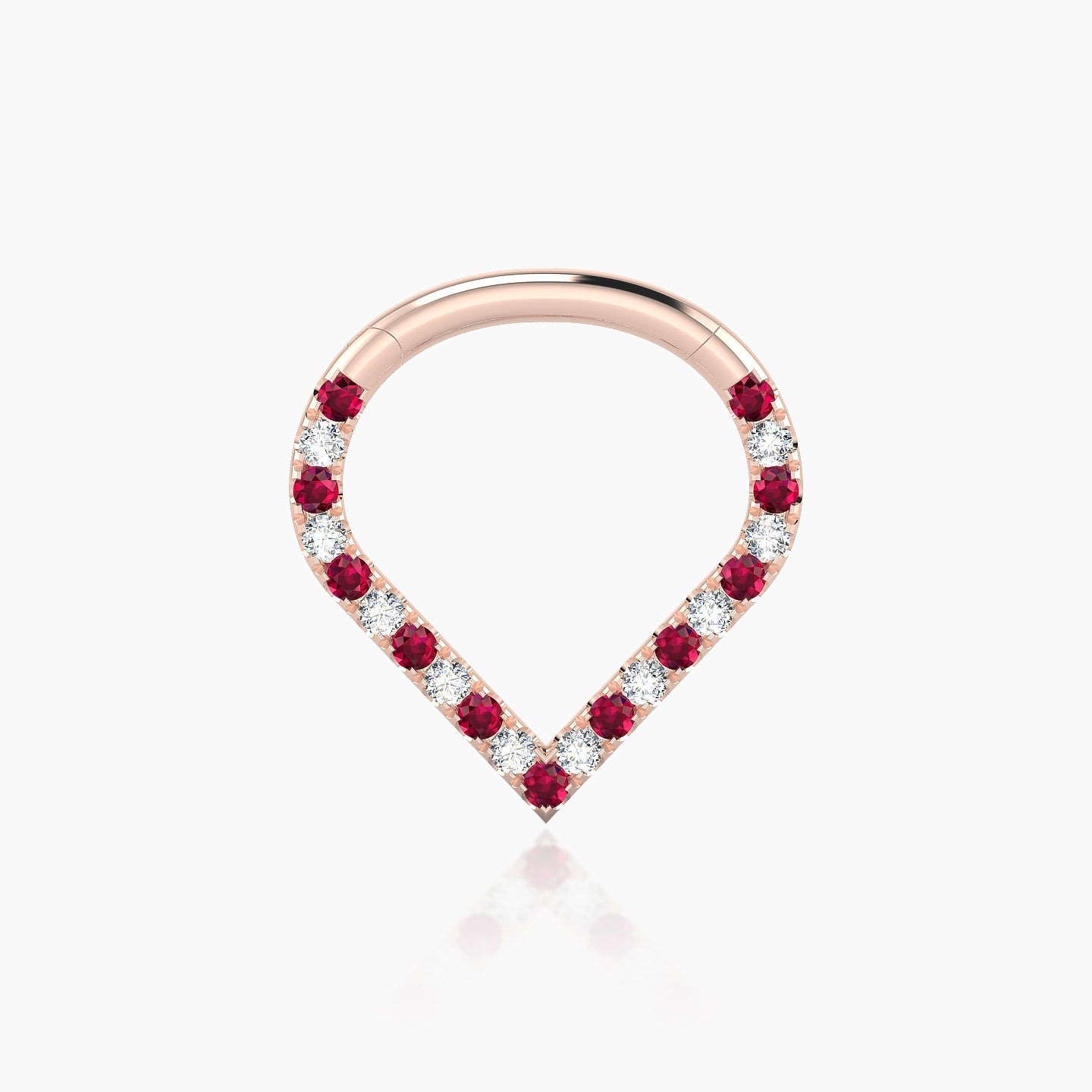 Cora | 18k Rose Gold 8 mm Ruby & Diamond Septum Piercing