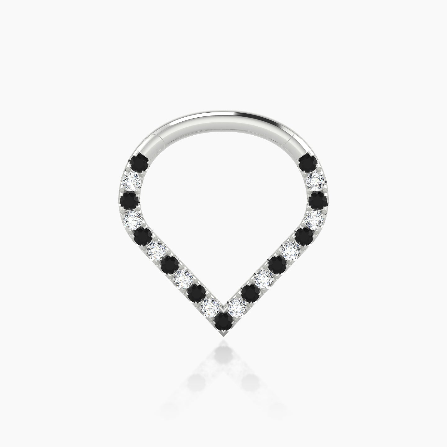 Cora | 18k White Gold 8 mm Black Diamond & Diamond Septum Piercing