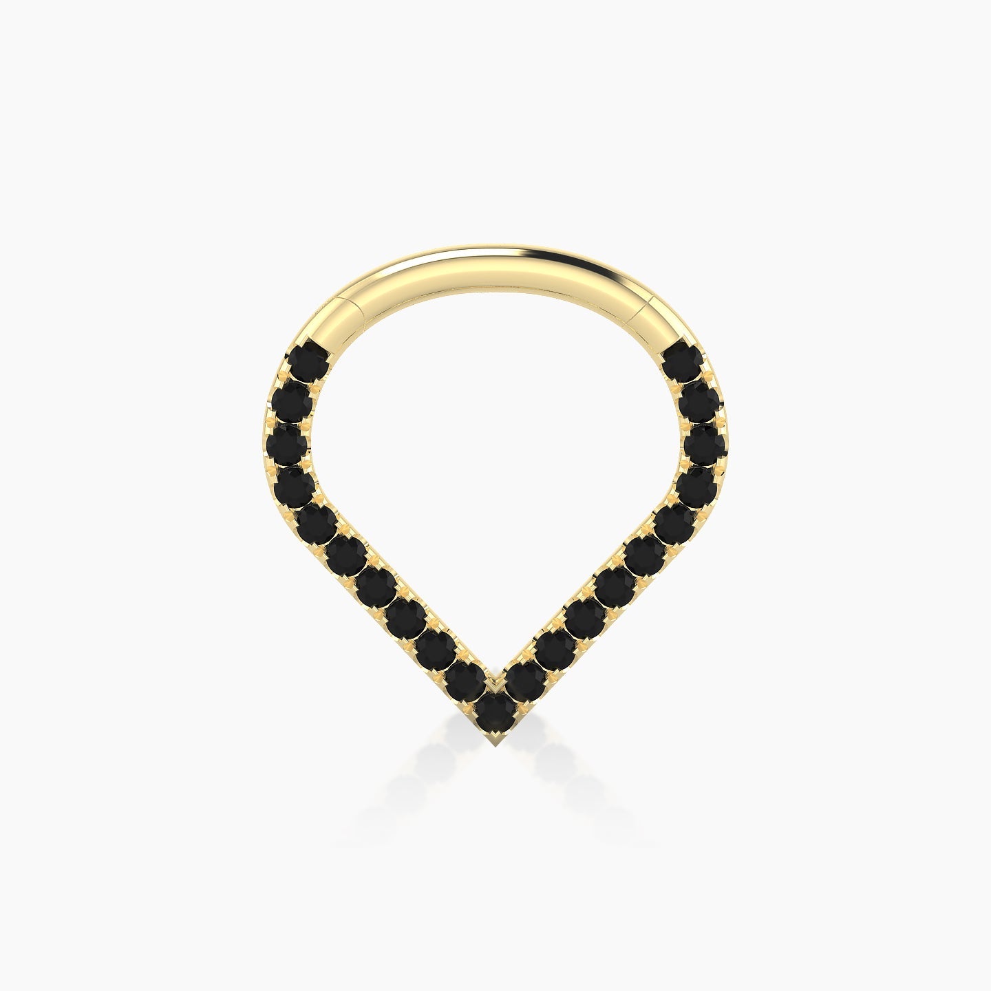 Cora | 18k Yellow Gold 8 mm Black Diamond Septum Piercing