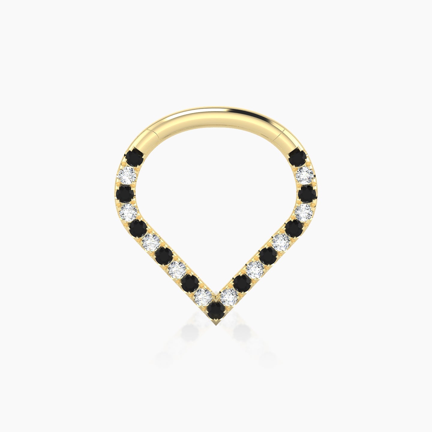 Cora | 18k Yellow Gold 8 mm Black Diamond & Diamond Septum Piercing