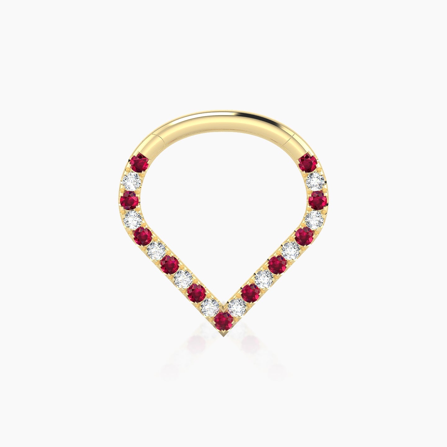 Cora | 18k Yellow Gold 8 mm Ruby & Diamond Septum Piercing