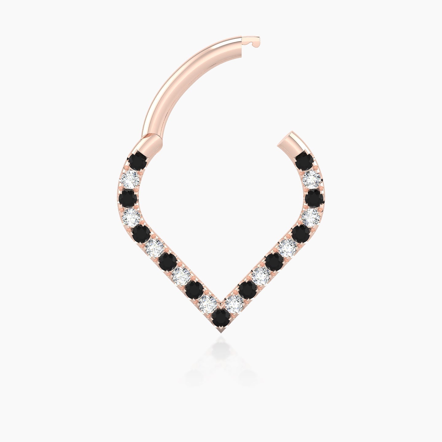 Cora | 18k Rose Gold 8 mm Black Diamond & Diamond Septum Piercing