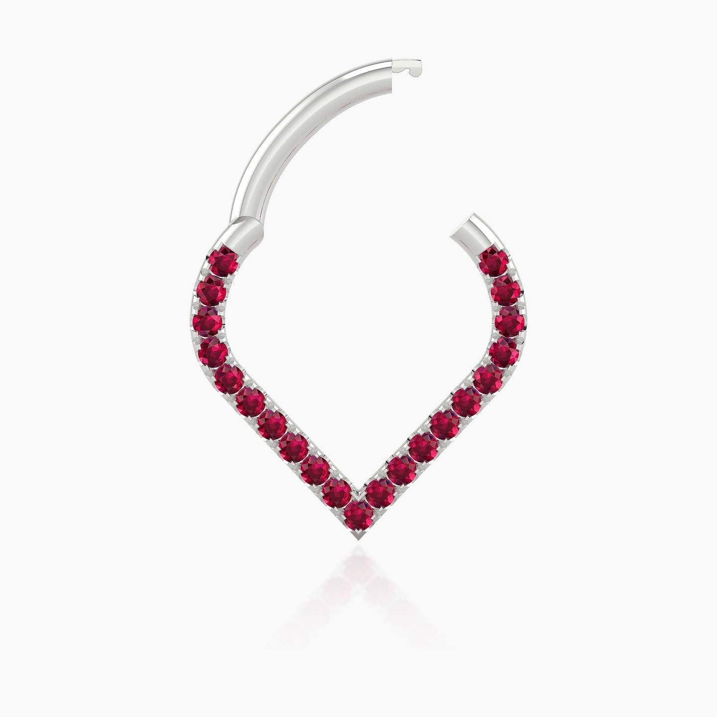 Cora | 18k White Gold 8 mm Ruby Septum Piercing