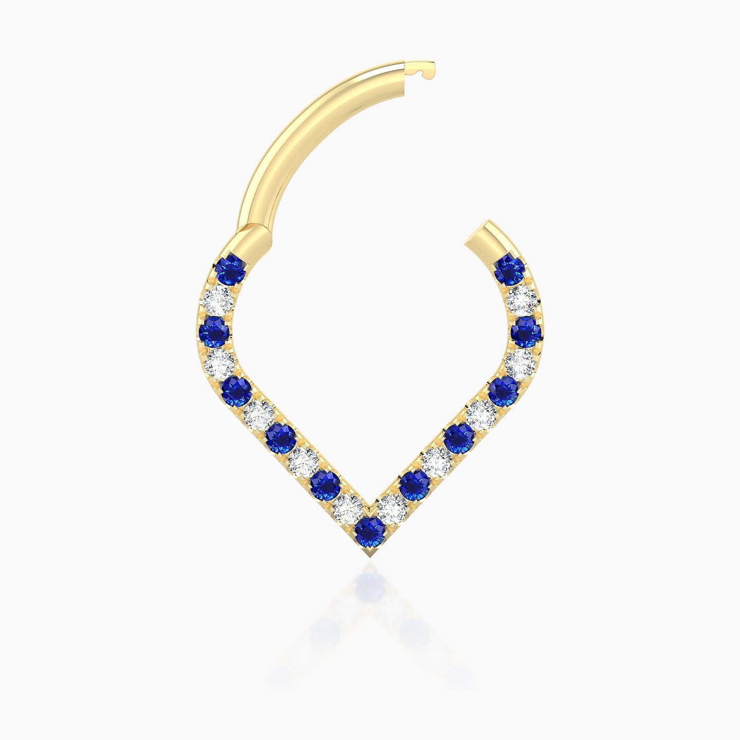 Cora | 18k Yellow Gold 8 mm Sapphire & Diamond Septum Piercing