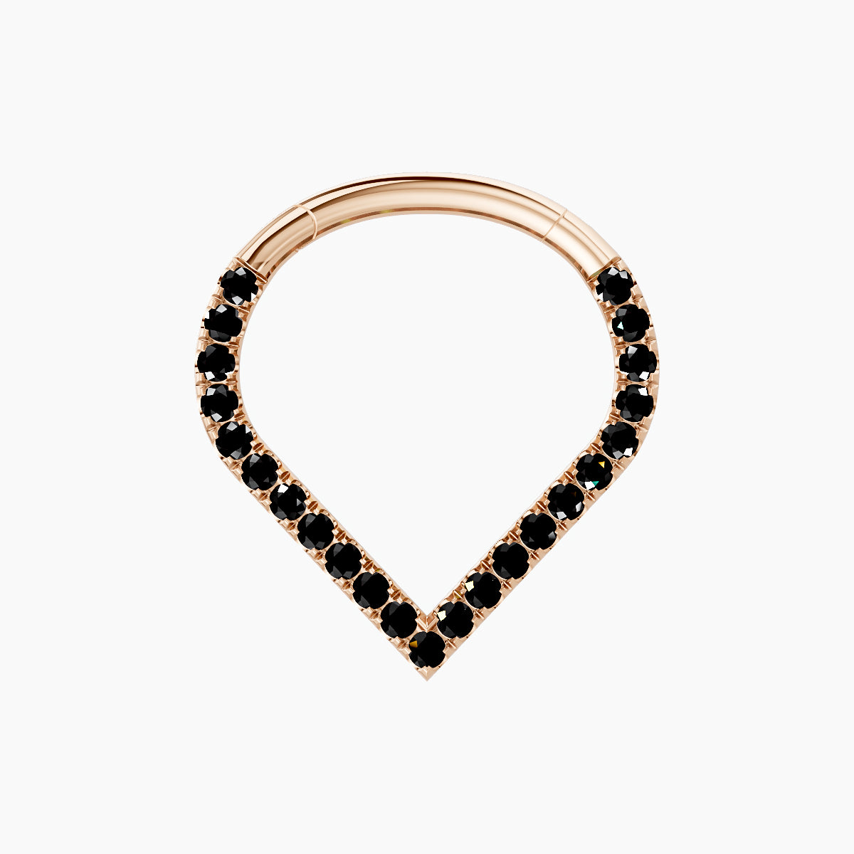 Cora | 18k Rose Gold 9.5 mm Black Diamond Daith Piercing