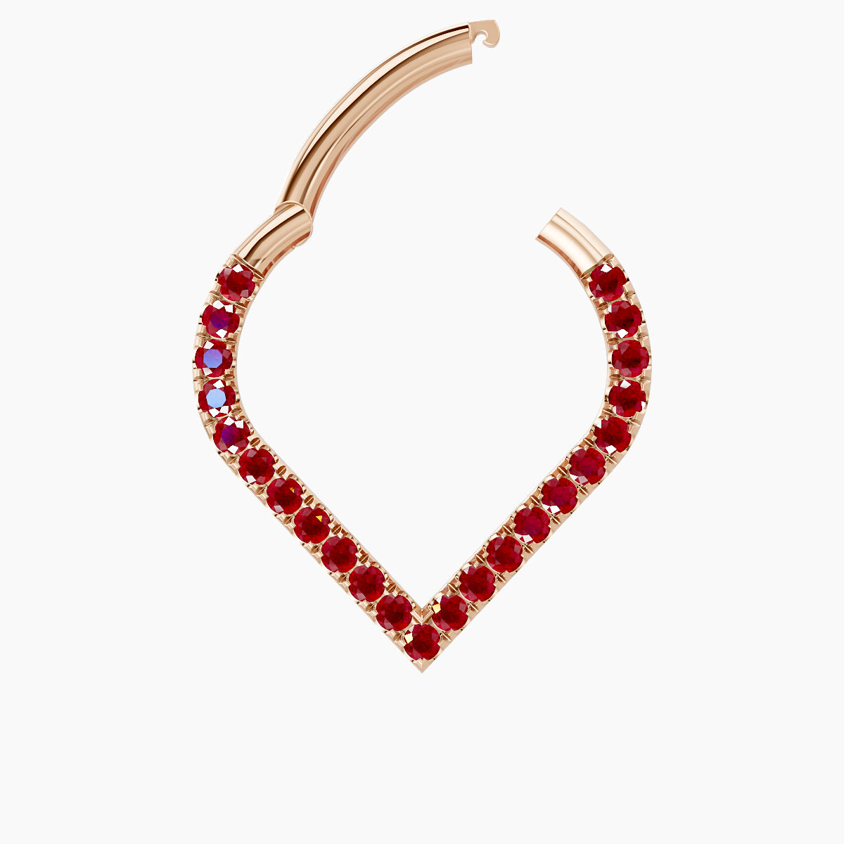 Cora | 18k Rose Gold 9.5 mm Ruby Daith Piercing