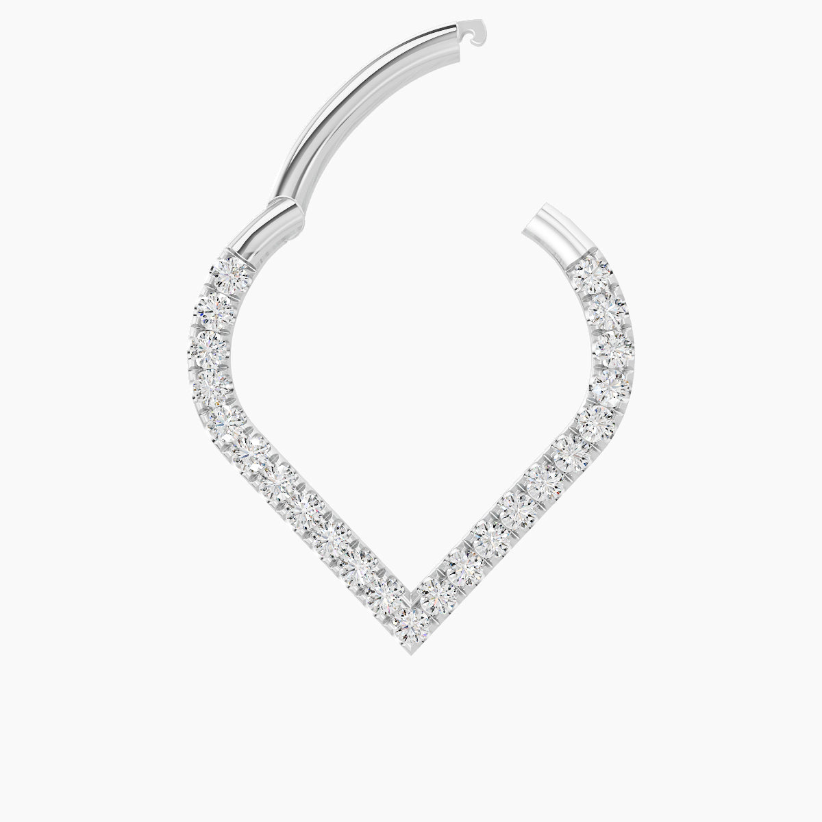 Cora | 18k White Gold 9.5 mm Diamond Daith Piercing