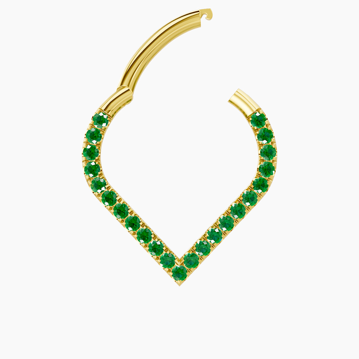 Cora | 18k Yellow Gold 9.5 mm Emerald Daith Piercing