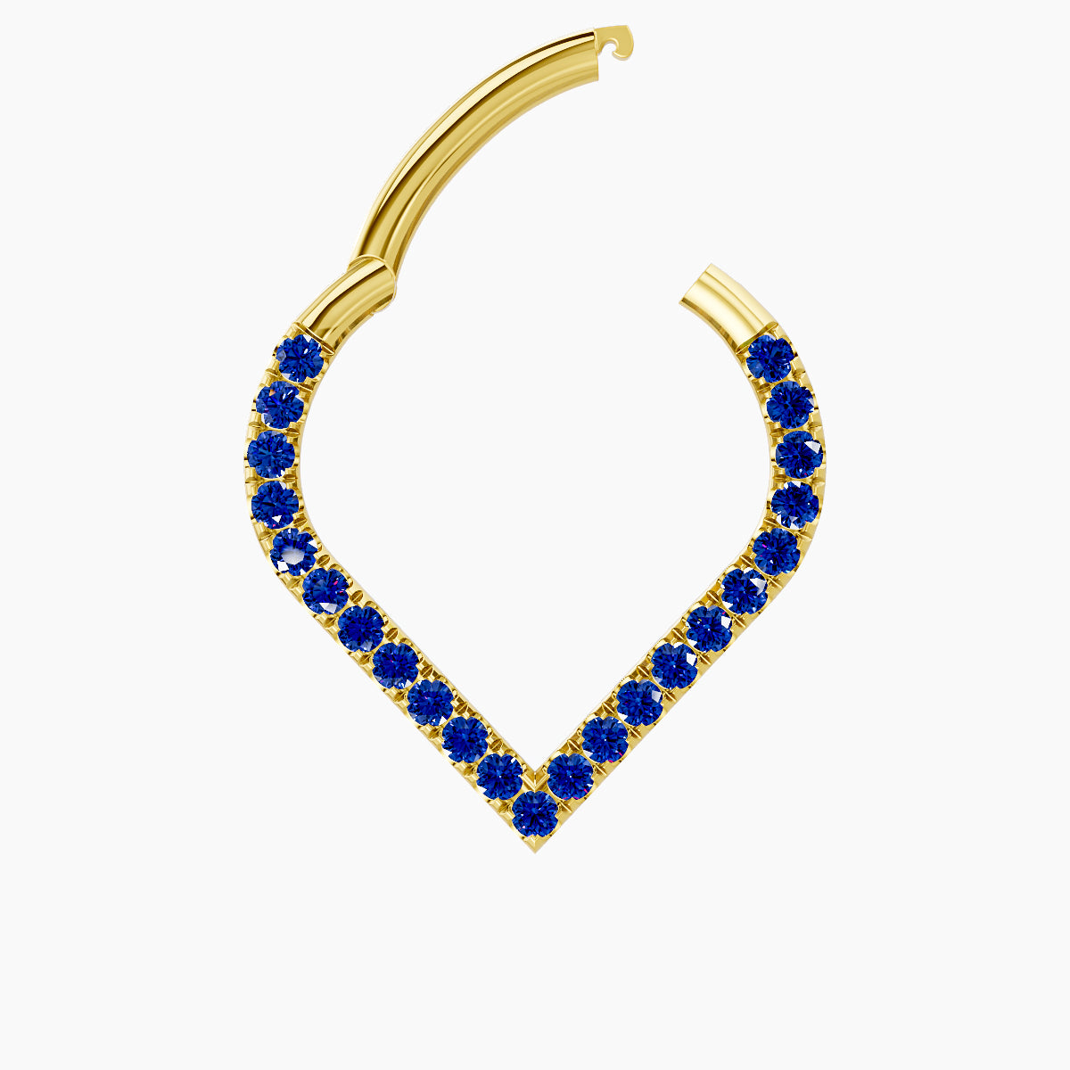 Cora | 18k Yellow Gold 9.5 mm Sapphire Daith Piercing
