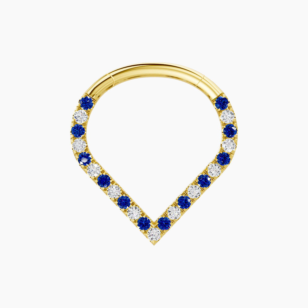 Cora | 18k Yellow Gold 9.5 mm Sapphire & Diamond Daith Piercing