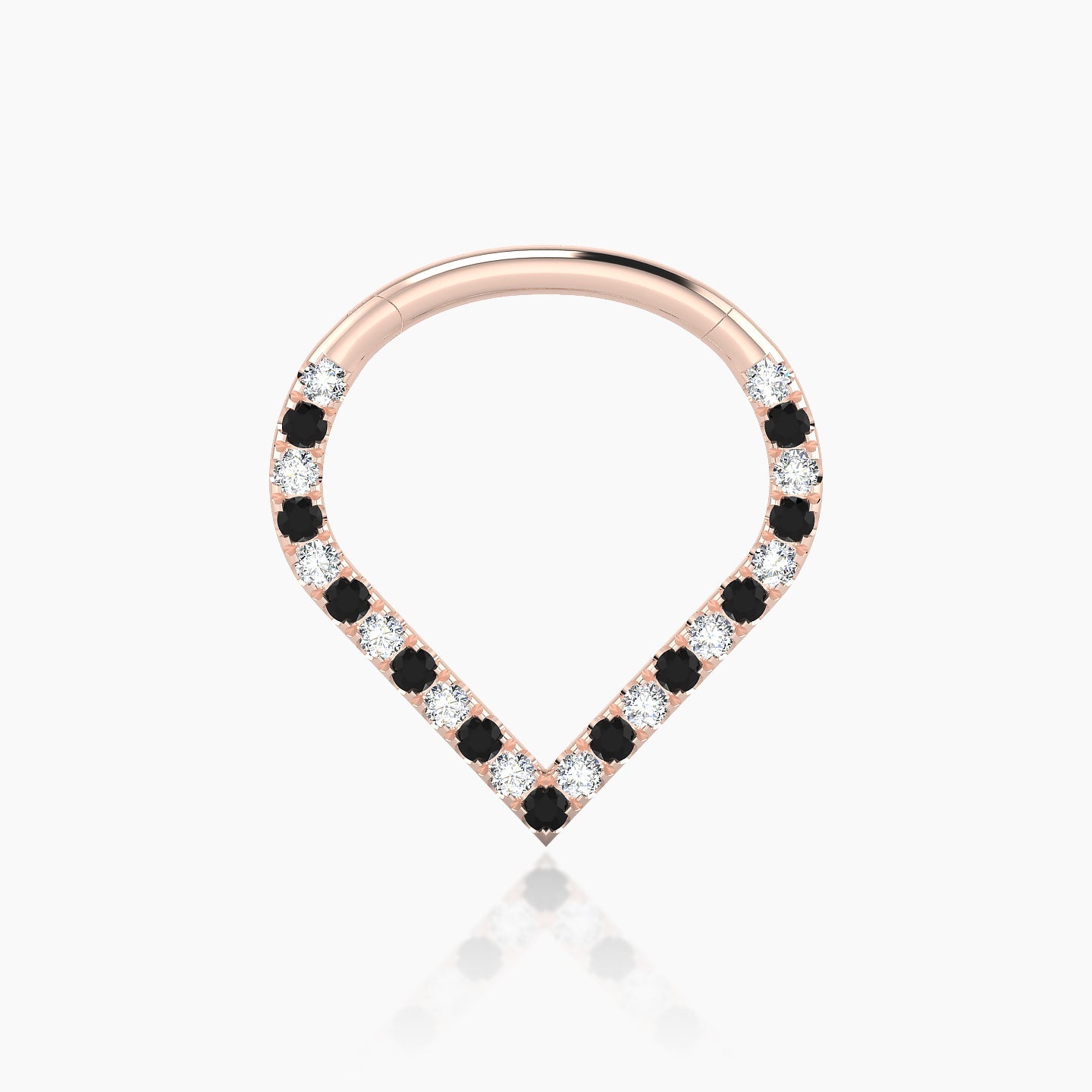 Cora | 18k Rose Gold 9.5 mm Black Diamond & Diamond Daith Piercing