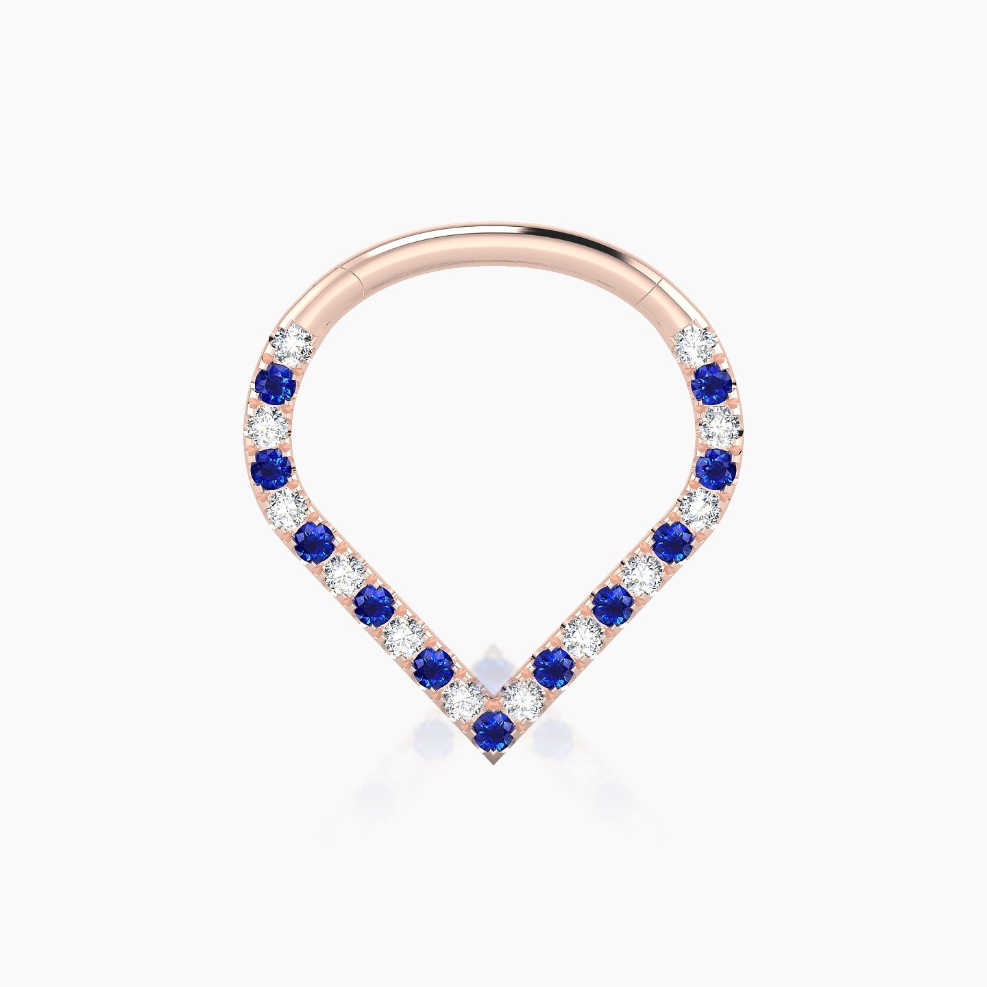 Cora | 18k Rose Gold 9.5 mm Sapphire & Diamond Daith Piercing