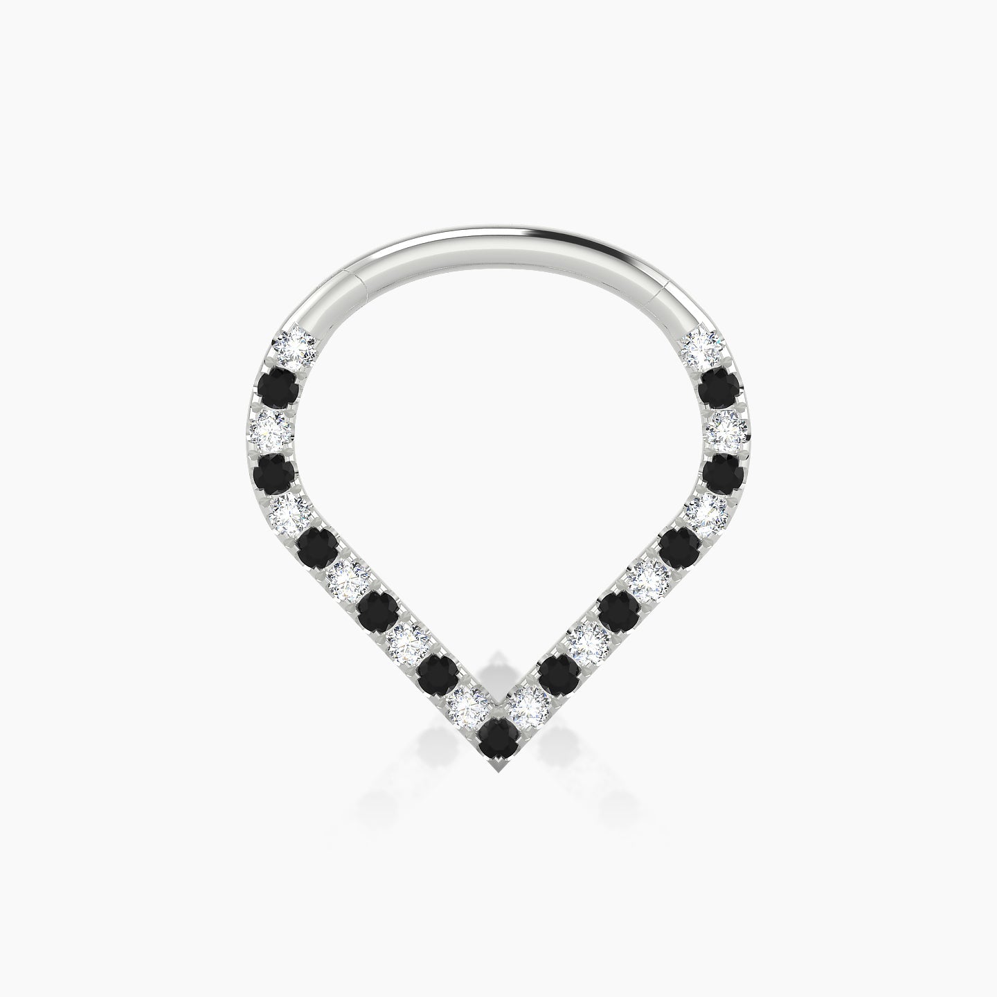 Cora | 18k White Gold 9.5 mm Black Diamond & Diamond Daith Piercing