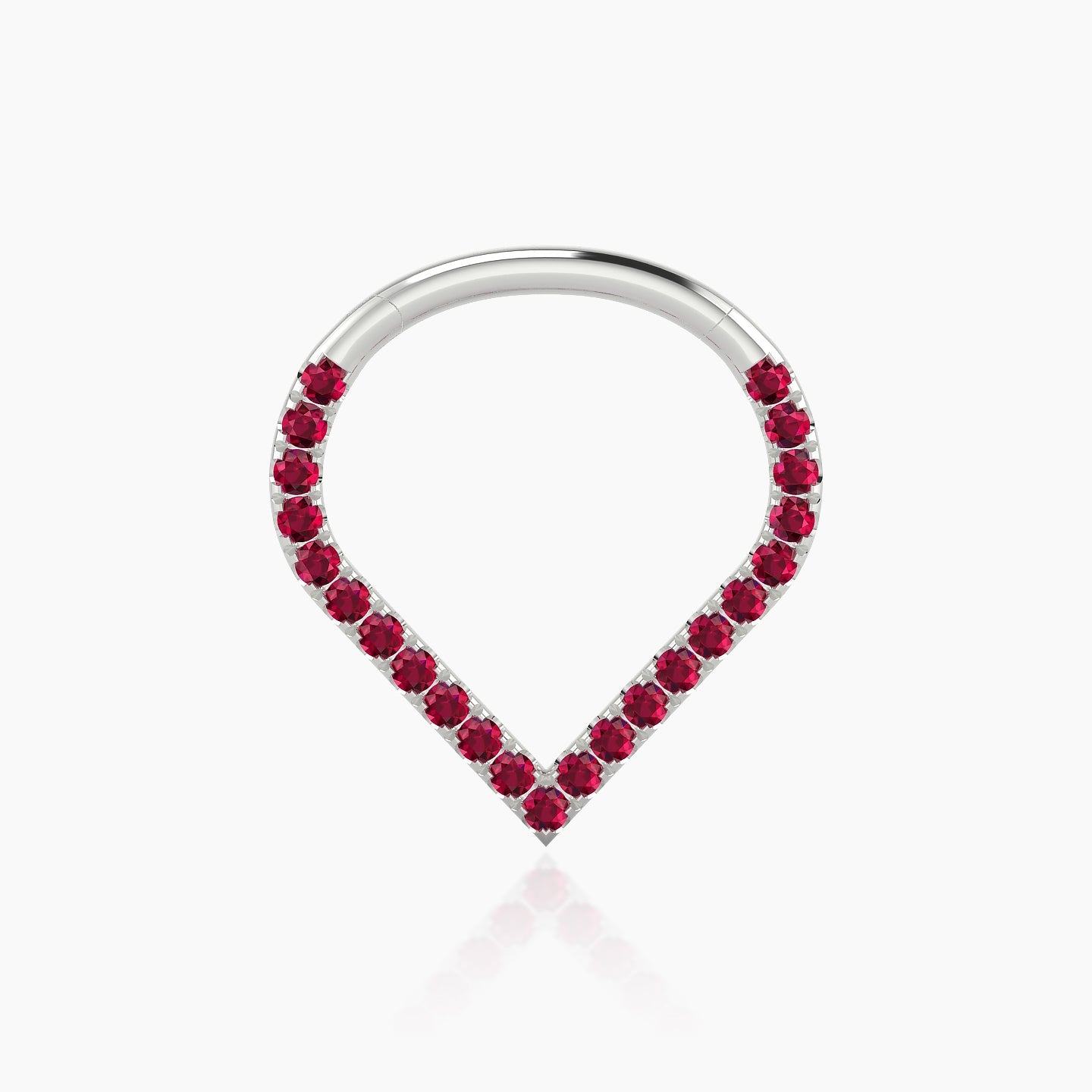 Cora | 18k White Gold 9.5 mm Ruby Daith Piercing