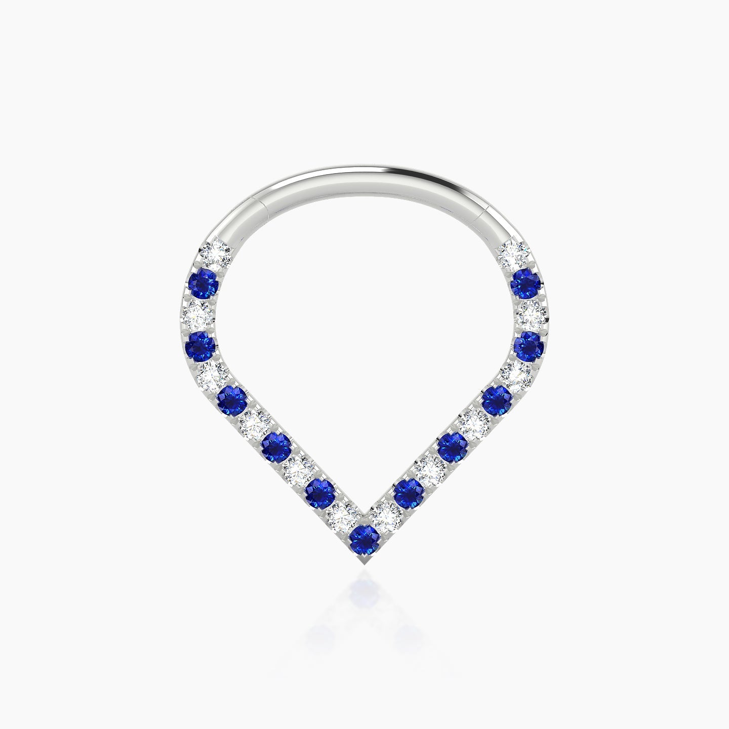 Cora | 18k White Gold 9.5 mm Sapphire & Diamond Daith Piercing