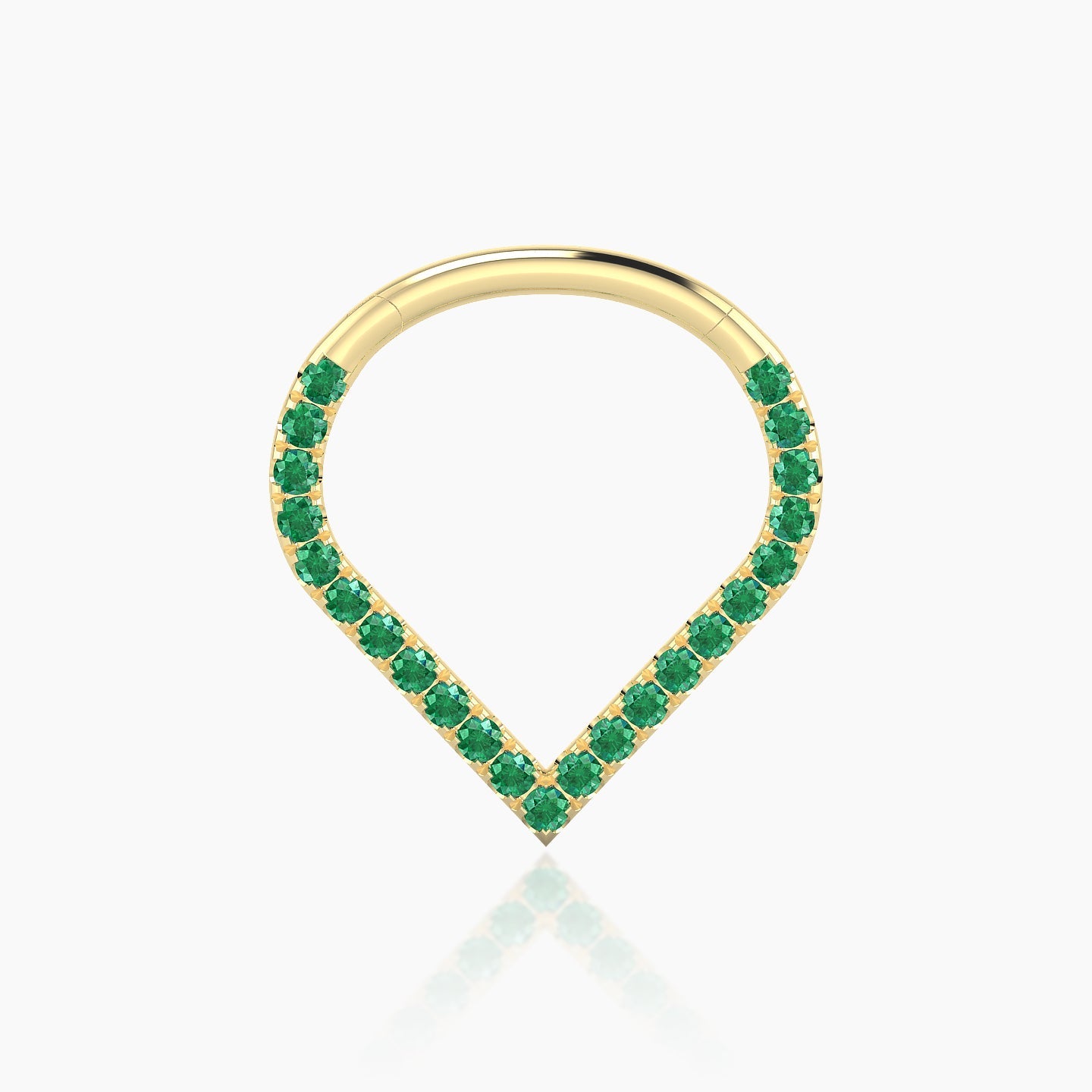 Cora | 18k Yellow Gold 9.5 mm Emerald Daith Piercing