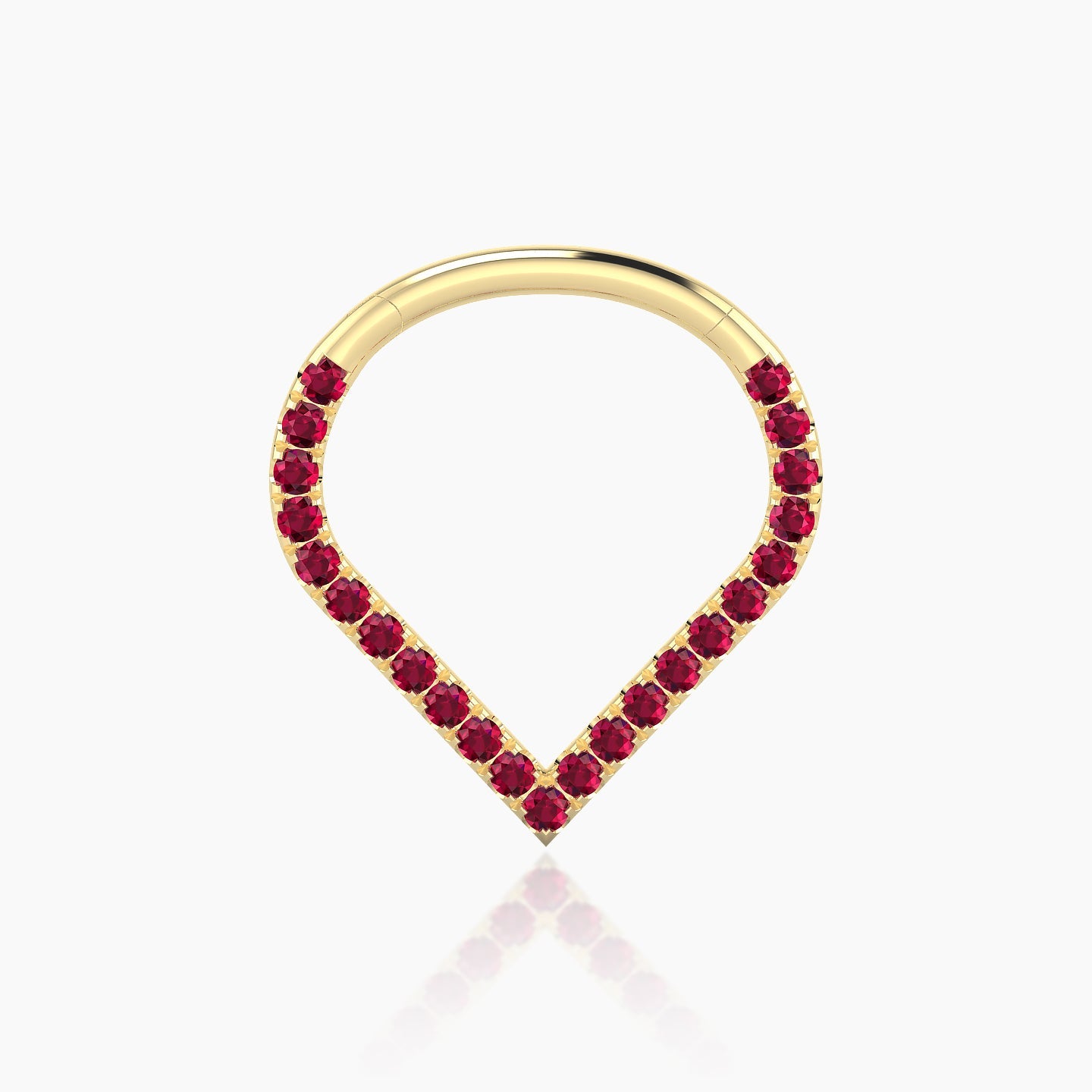 Cora | 18k Yellow Gold 9.5 mm Ruby Daith Piercing