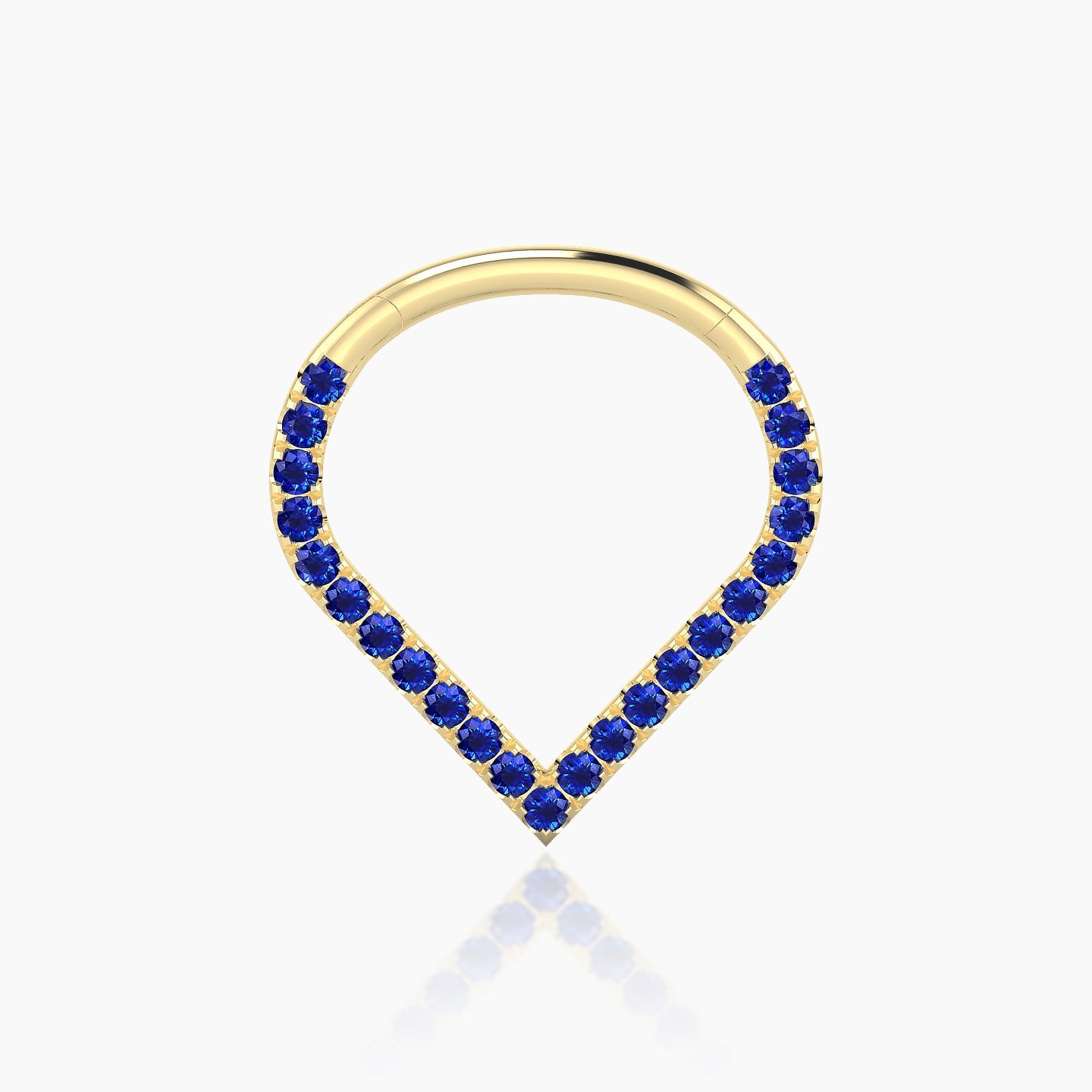 Cora | 18k Yellow Gold 9.5 mm Sapphire Daith Piercing