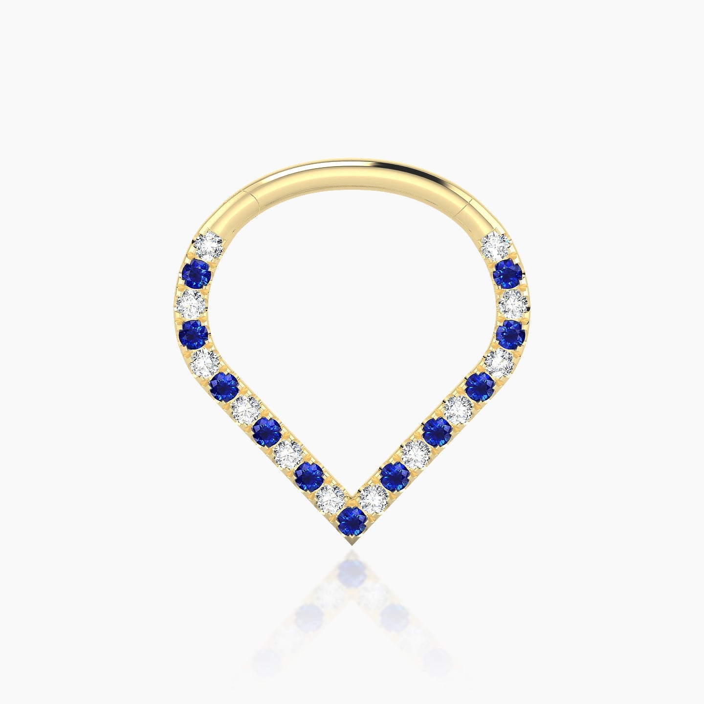 Cora | 18k Yellow Gold 9.5 mm Sapphire & Diamond Daith Piercing