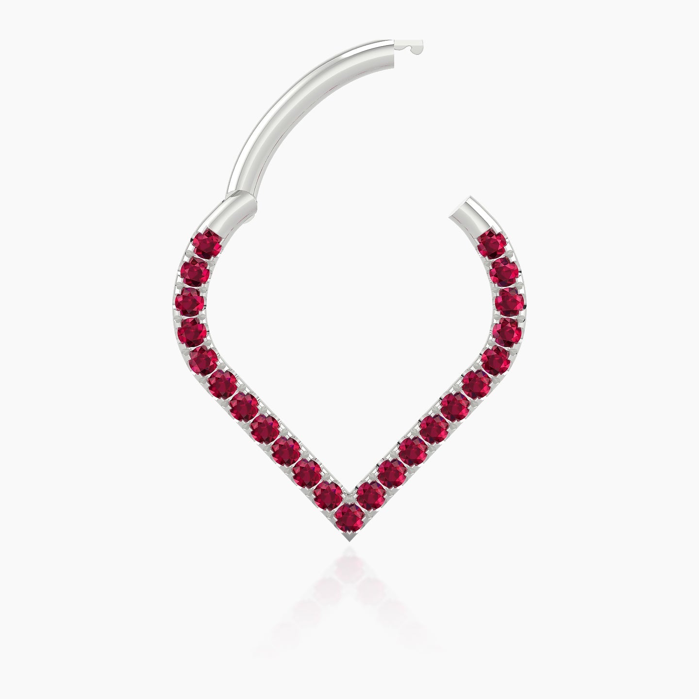 Cora | 18k White Gold 9.5 mm Ruby Daith Piercing