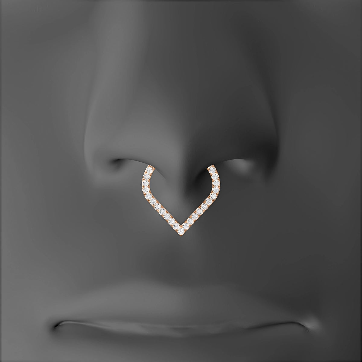 Cora | 18k Rose Gold 9.5 mm Diamond Septum Piercing