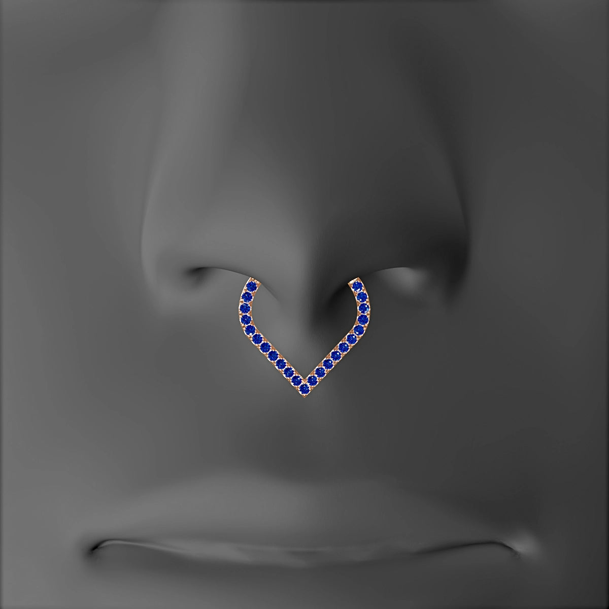 Cora | 18k Rose Gold 9.5 mm Sapphire & Diamond Septum Piercing