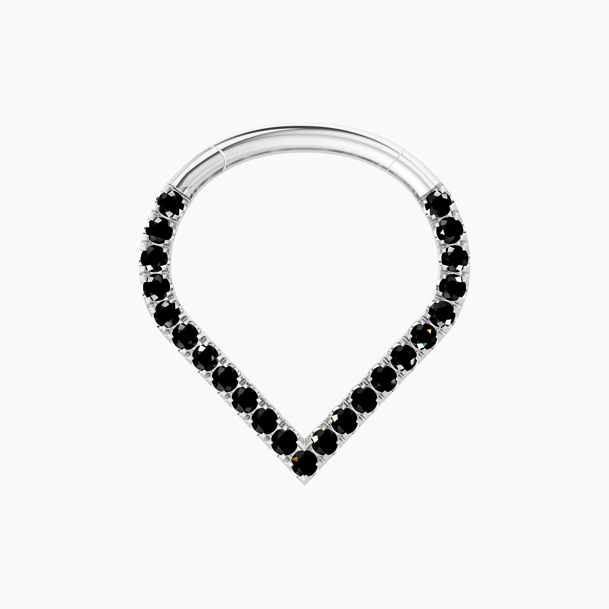Cora | 18k White Gold 9.5 mm Black Diamond Septum Piercing