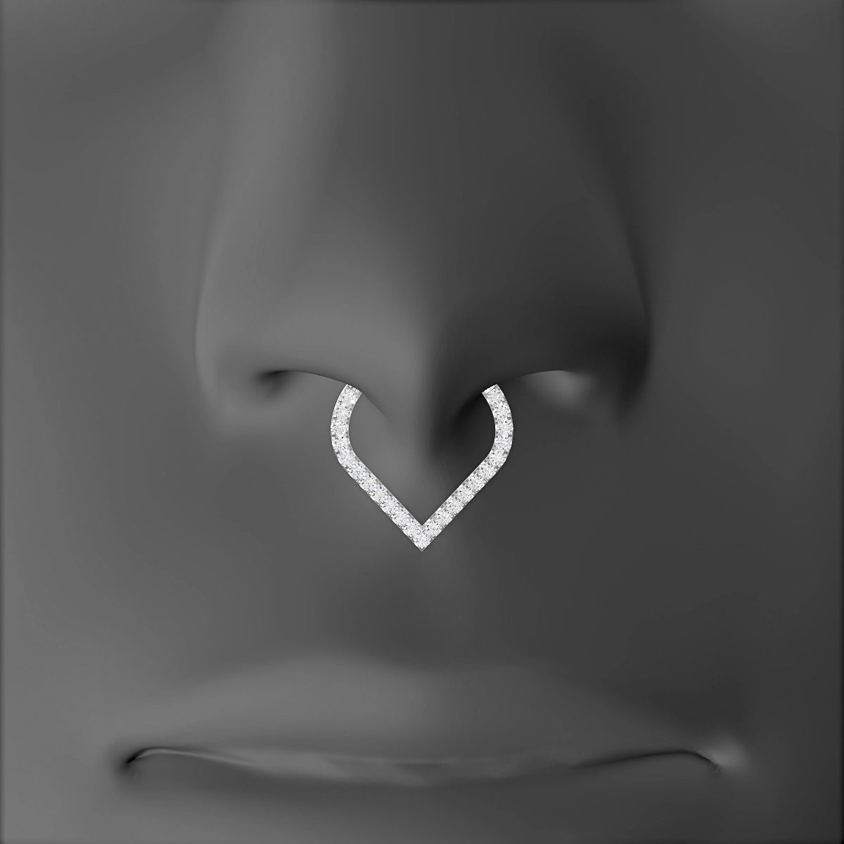 Cora | 18k White Gold 9.5 mm Diamond Septum Piercing