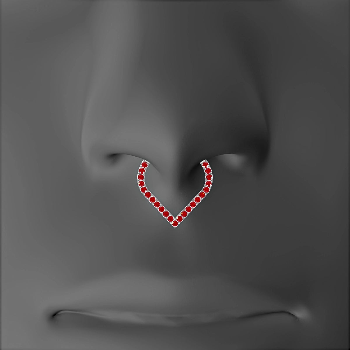Cora | 18k White Gold 9.5 mm Ruby Septum Piercing
