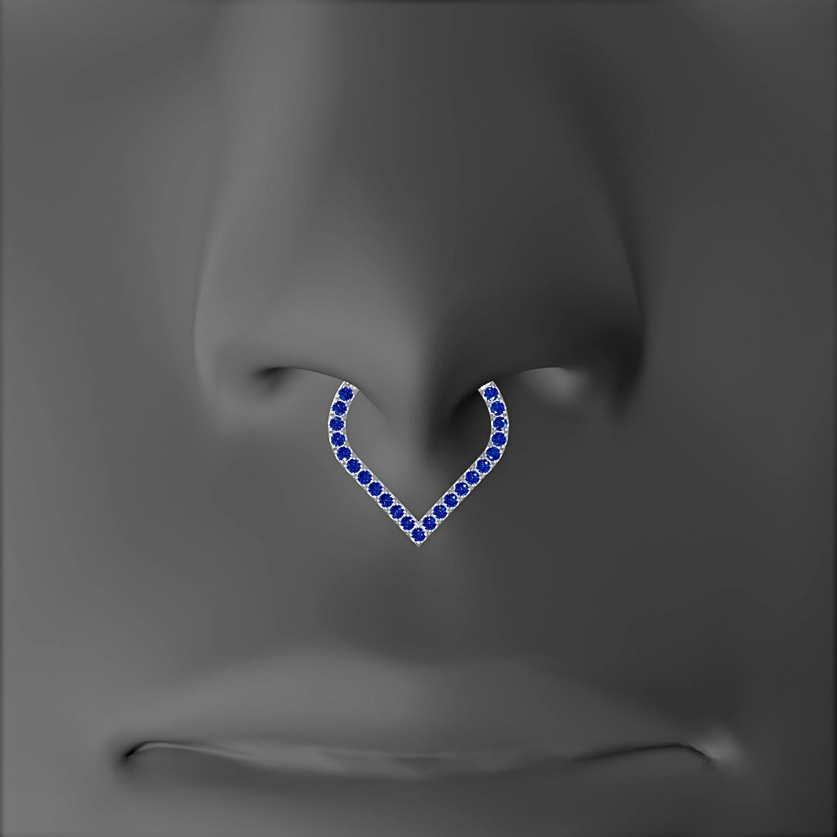 Cora | 18k White Gold 9.5 mm Sapphire Septum Piercing