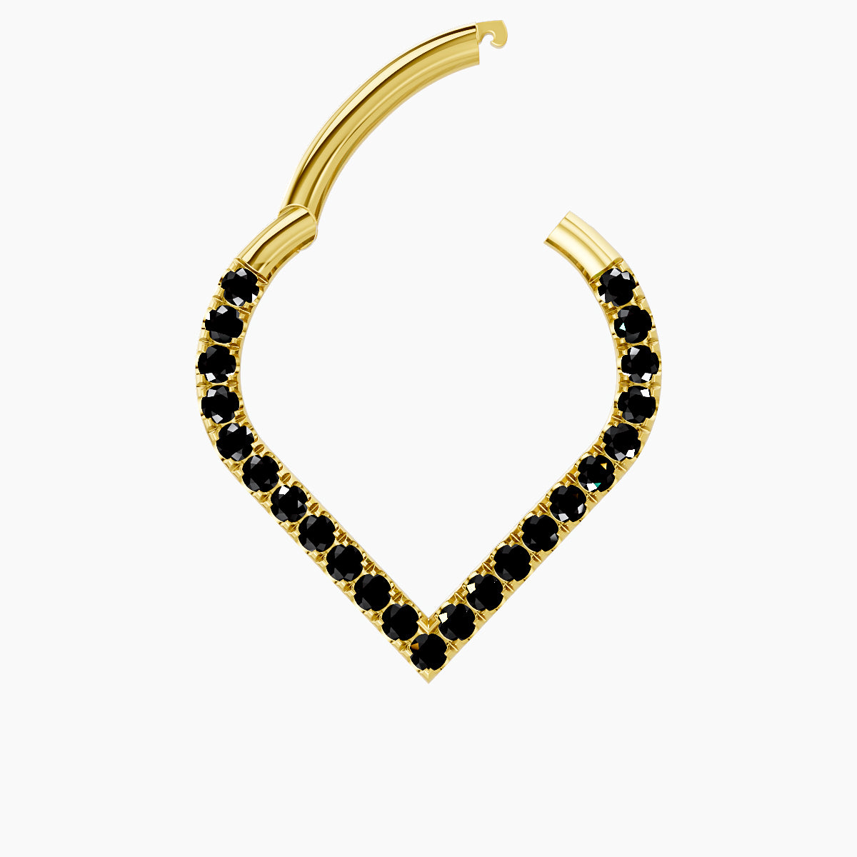 Cora | 18k Yellow Gold 9.5 mm Black Diamond Septum Piercing