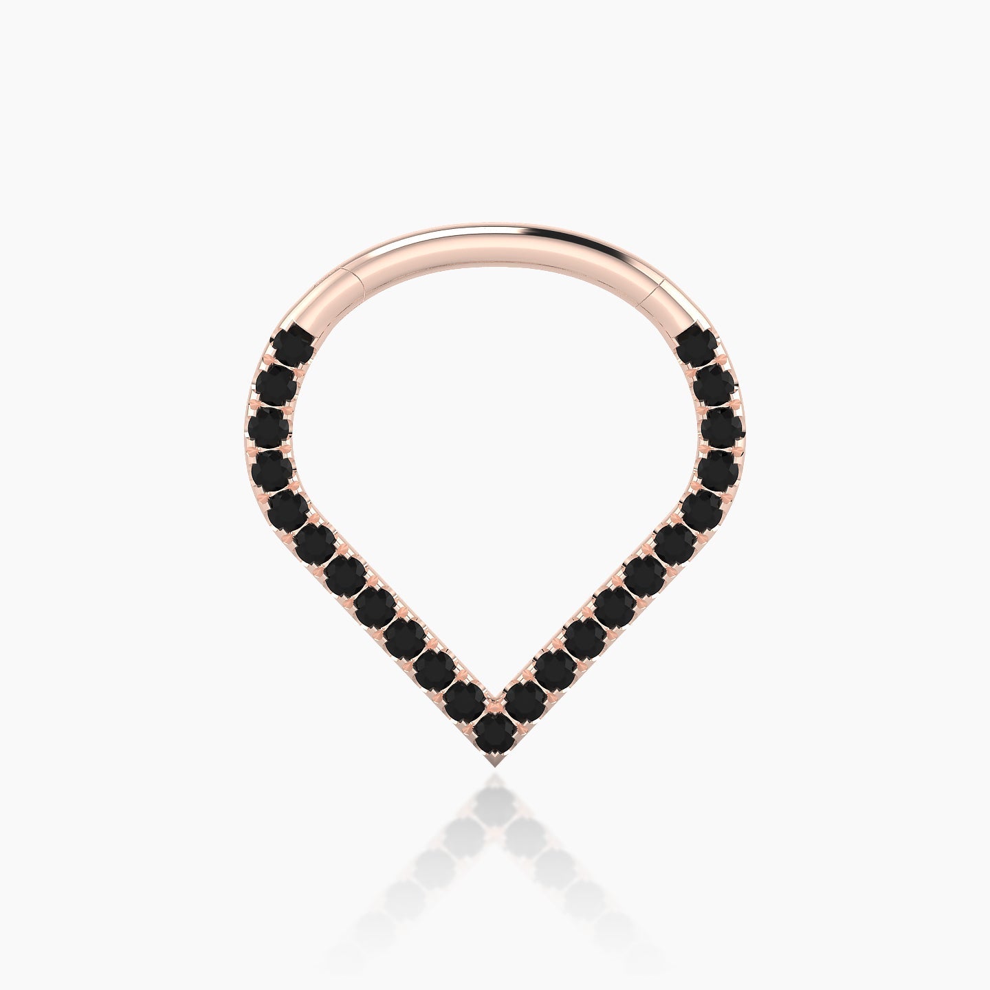 Cora | 18k Rose Gold 9.5 mm Black Diamond Septum Piercing