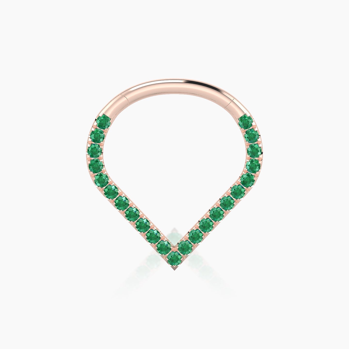 Cora | 18k Rose Gold 9.5 mm Emerald Septum Piercing