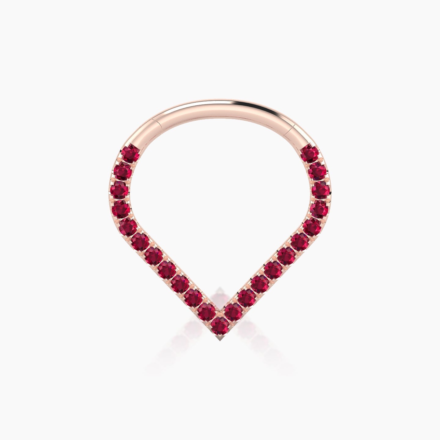 Cora | 18k Rose Gold 9.5 mm Ruby Septum Piercing