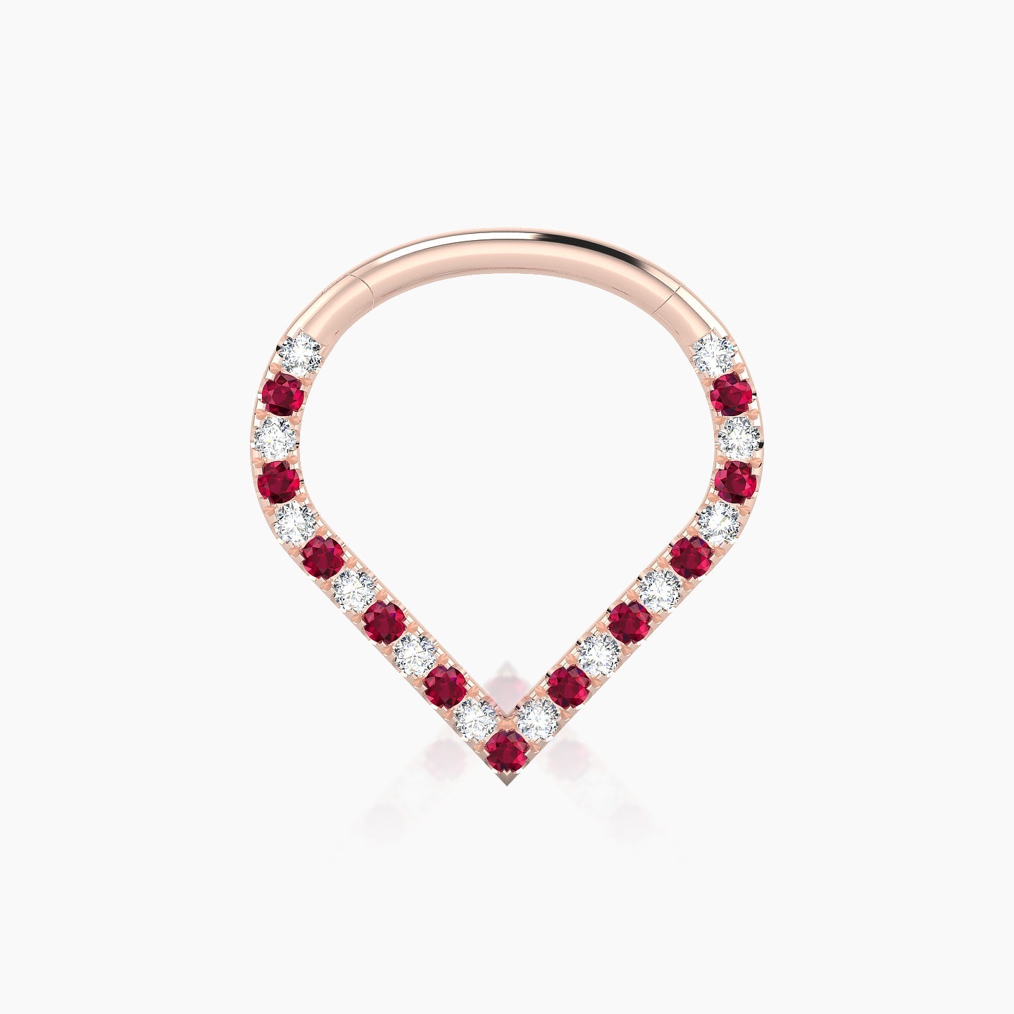 Cora | 18k Rose Gold 9.5 mm Ruby & Diamond Septum Piercing