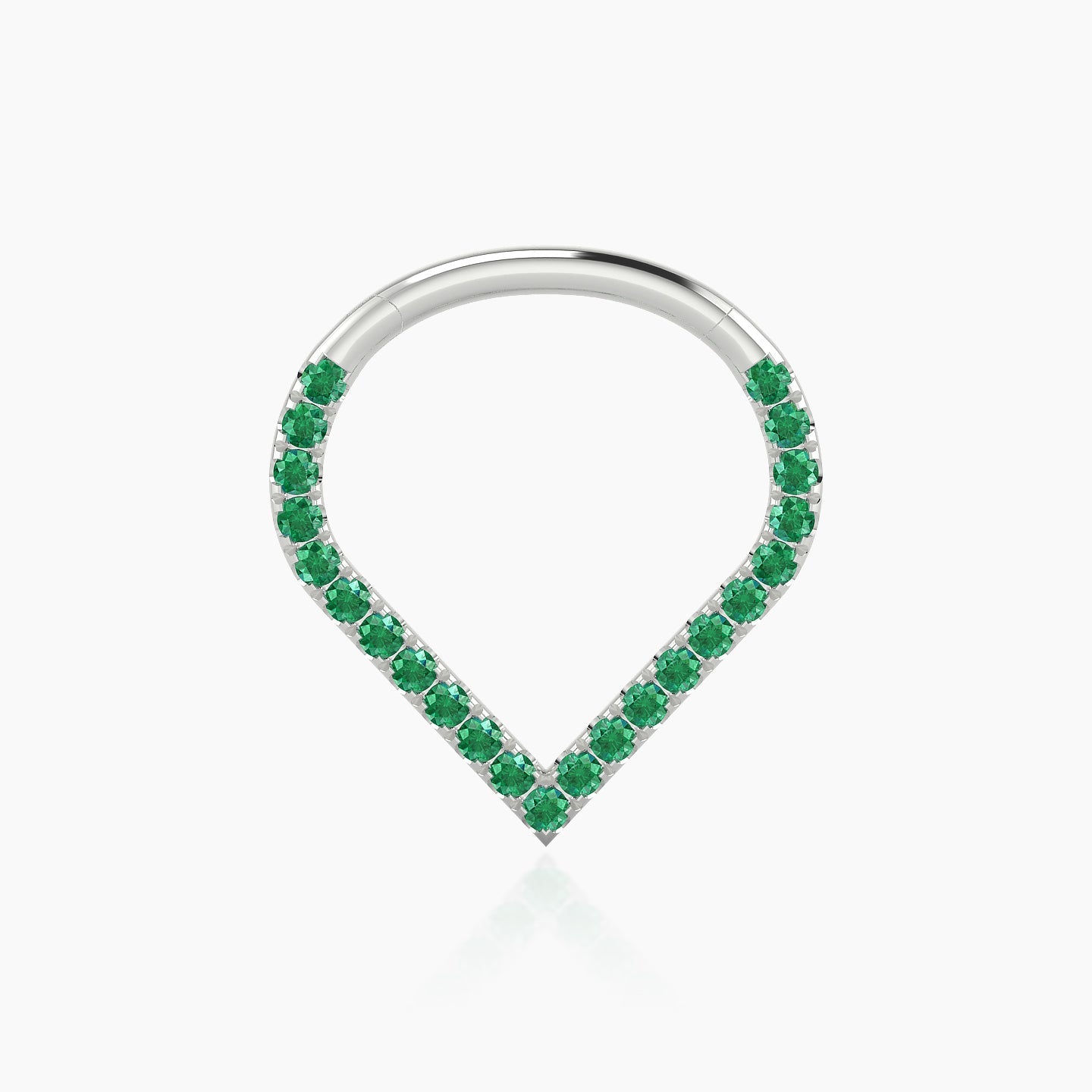 Cora | 18k White Gold 9.5 mm Emerald Septum Piercing