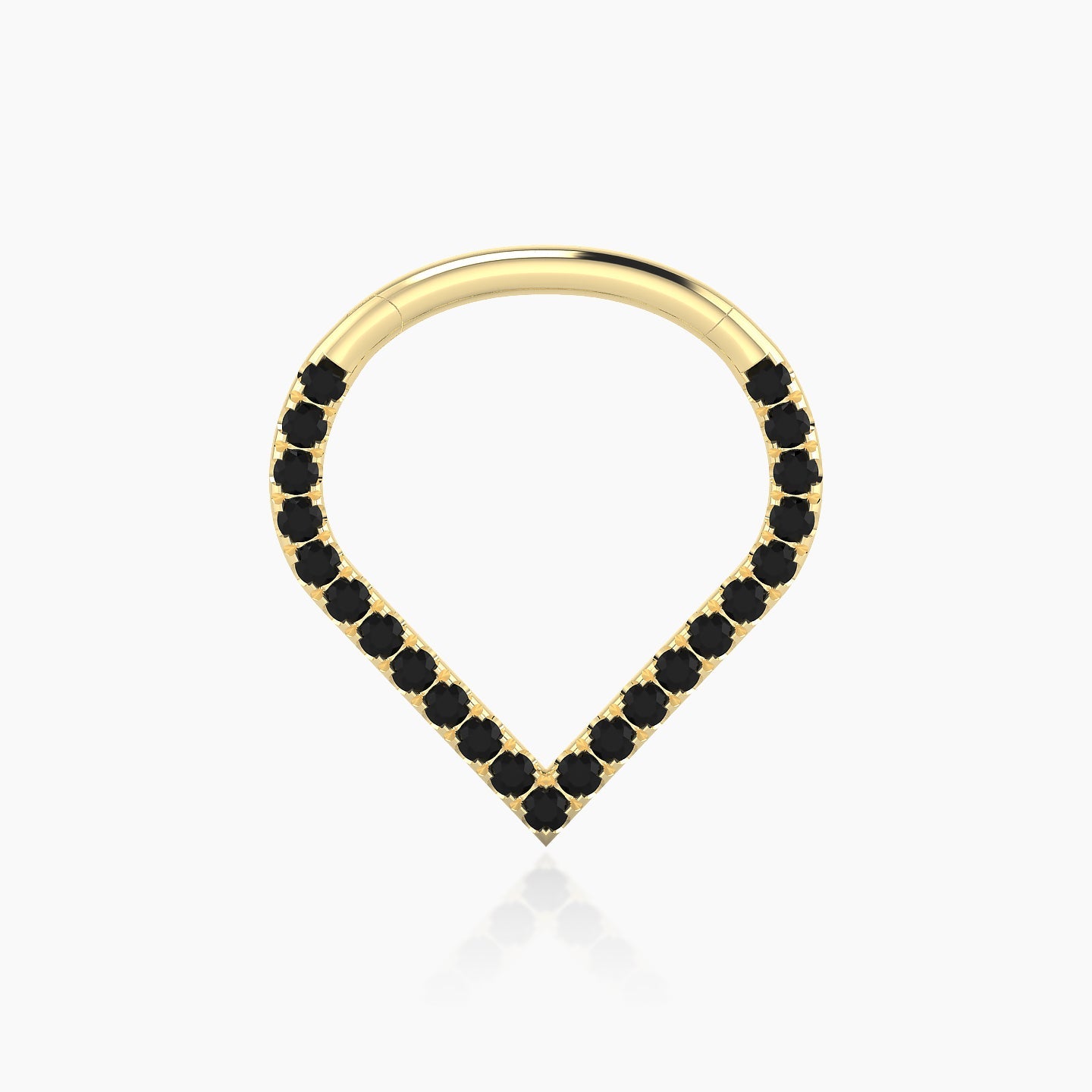 Cora | 18k Yellow Gold 9.5 mm Black Diamond Septum Piercing