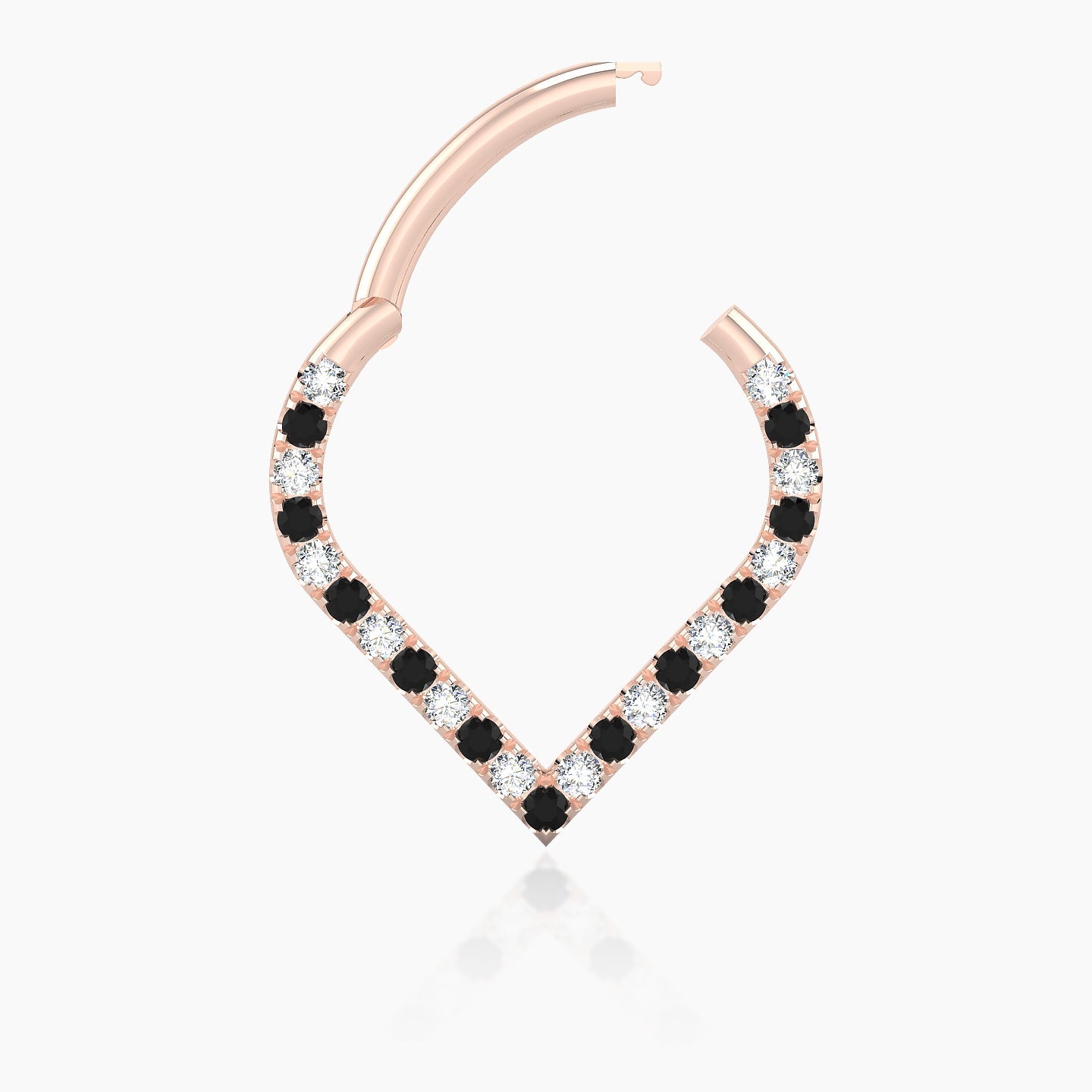 Cora | 18k Rose Gold 9.5 mm Black Diamond & Diamond Septum Piercing