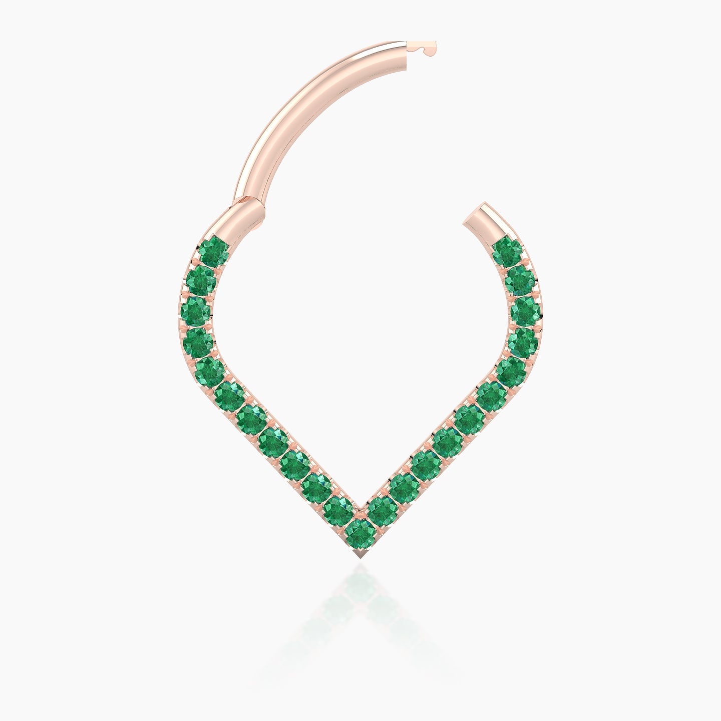 Cora | 18k Rose Gold 9.5 mm Emerald Septum Piercing