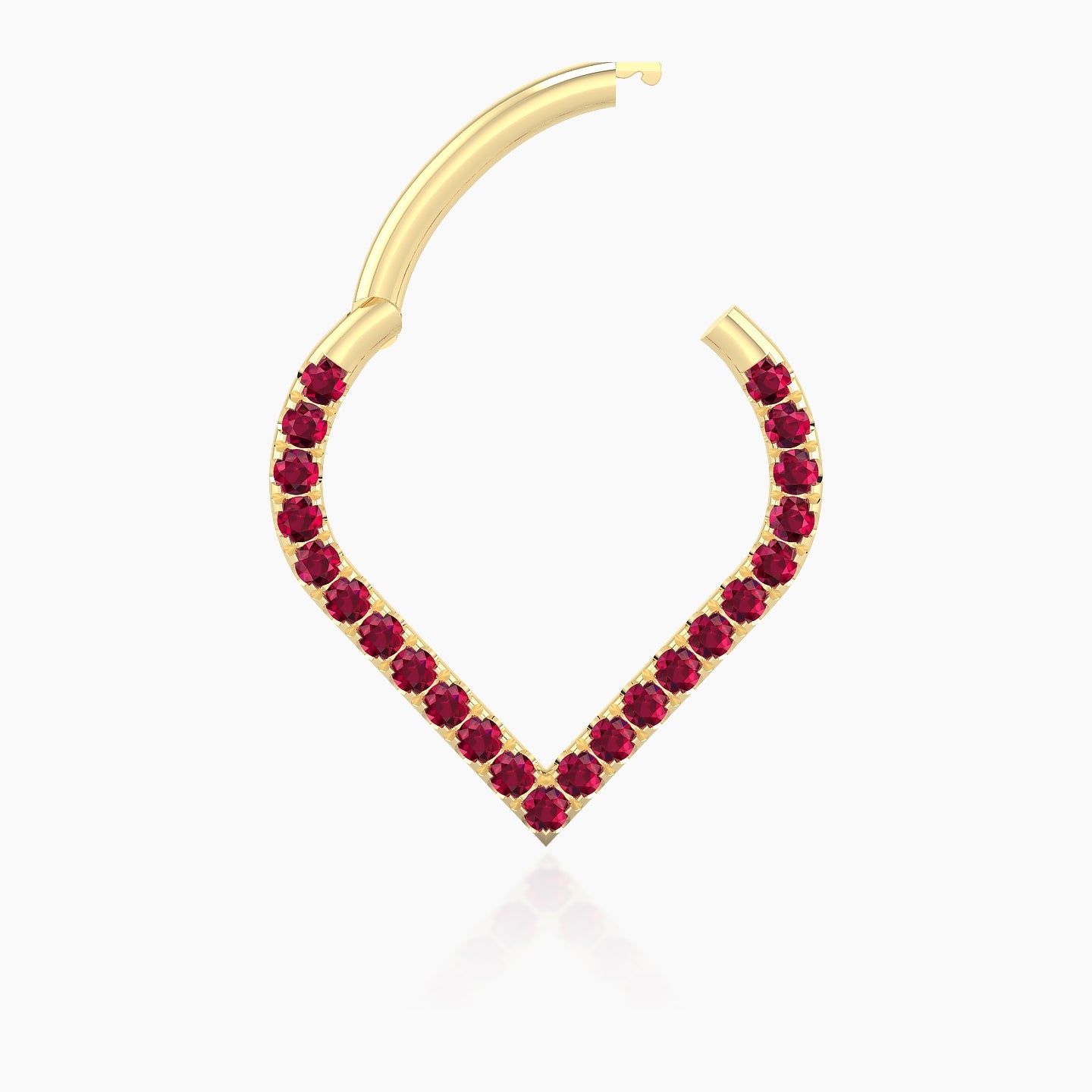 Cora | 18k Yellow Gold 9.5 mm Ruby Septum Piercing