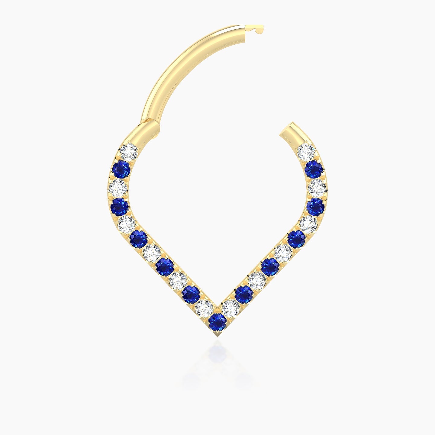 Cora | 18k Yellow Gold 9.5 mm Sapphire & Diamond Septum Piercing